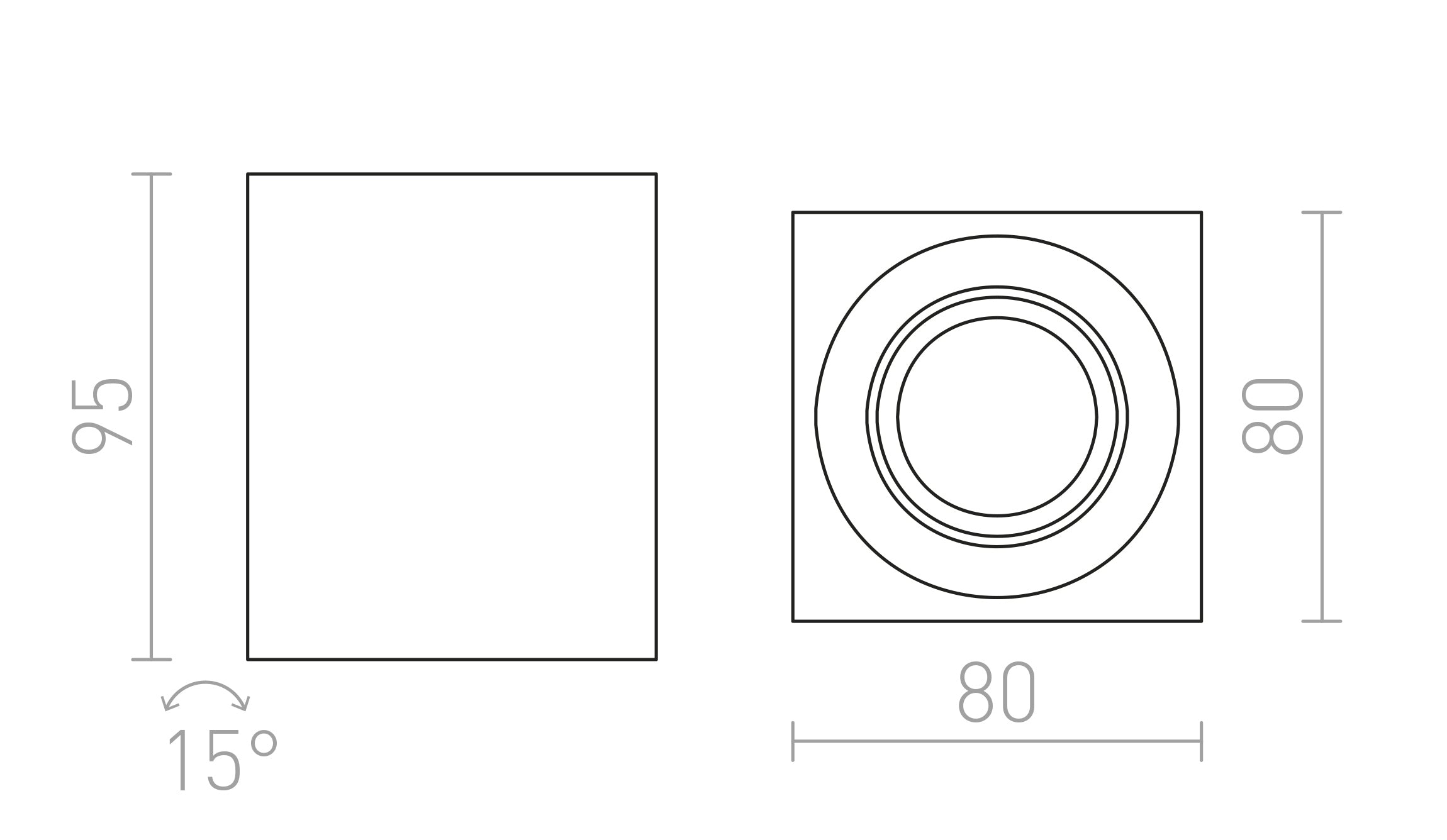 MAYO SQ de techo direccional lámpara - Product sketch