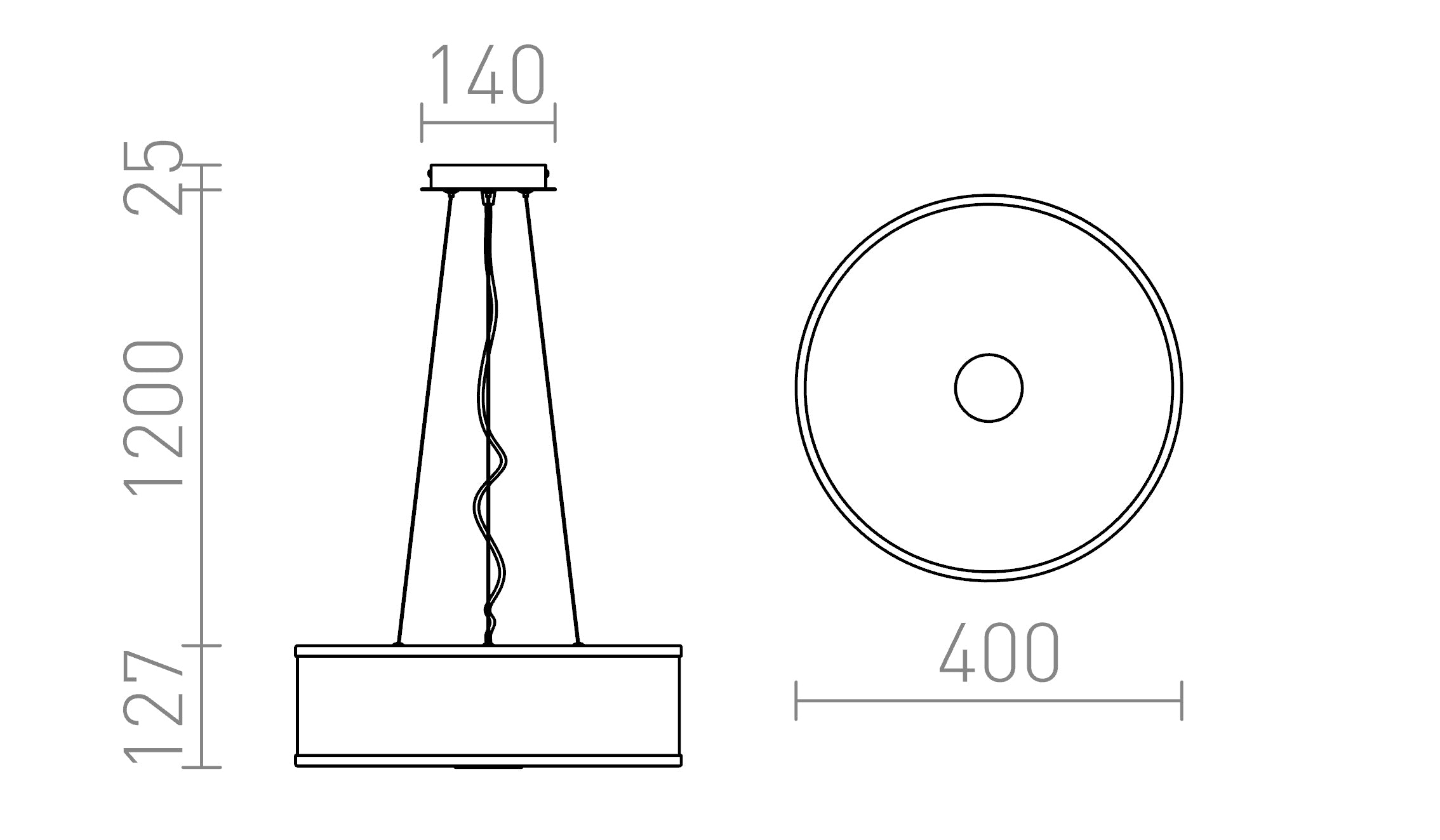 CASSABLANCA 40 pendel lampa - Product sketch