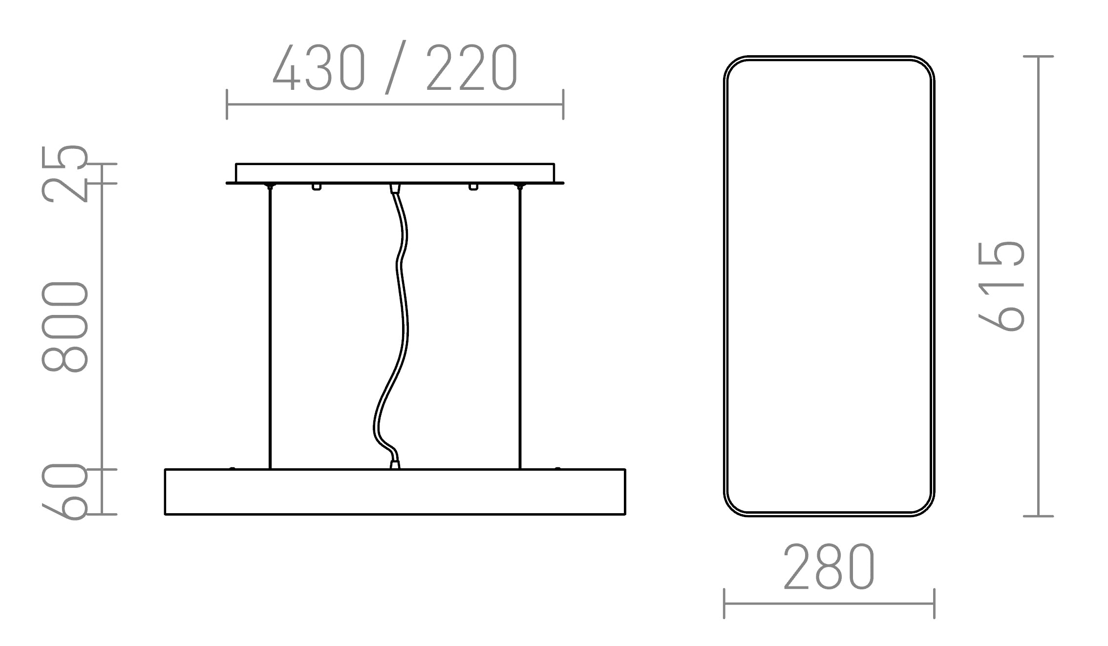 MENSA RC a sospensione lampada - Product sketch