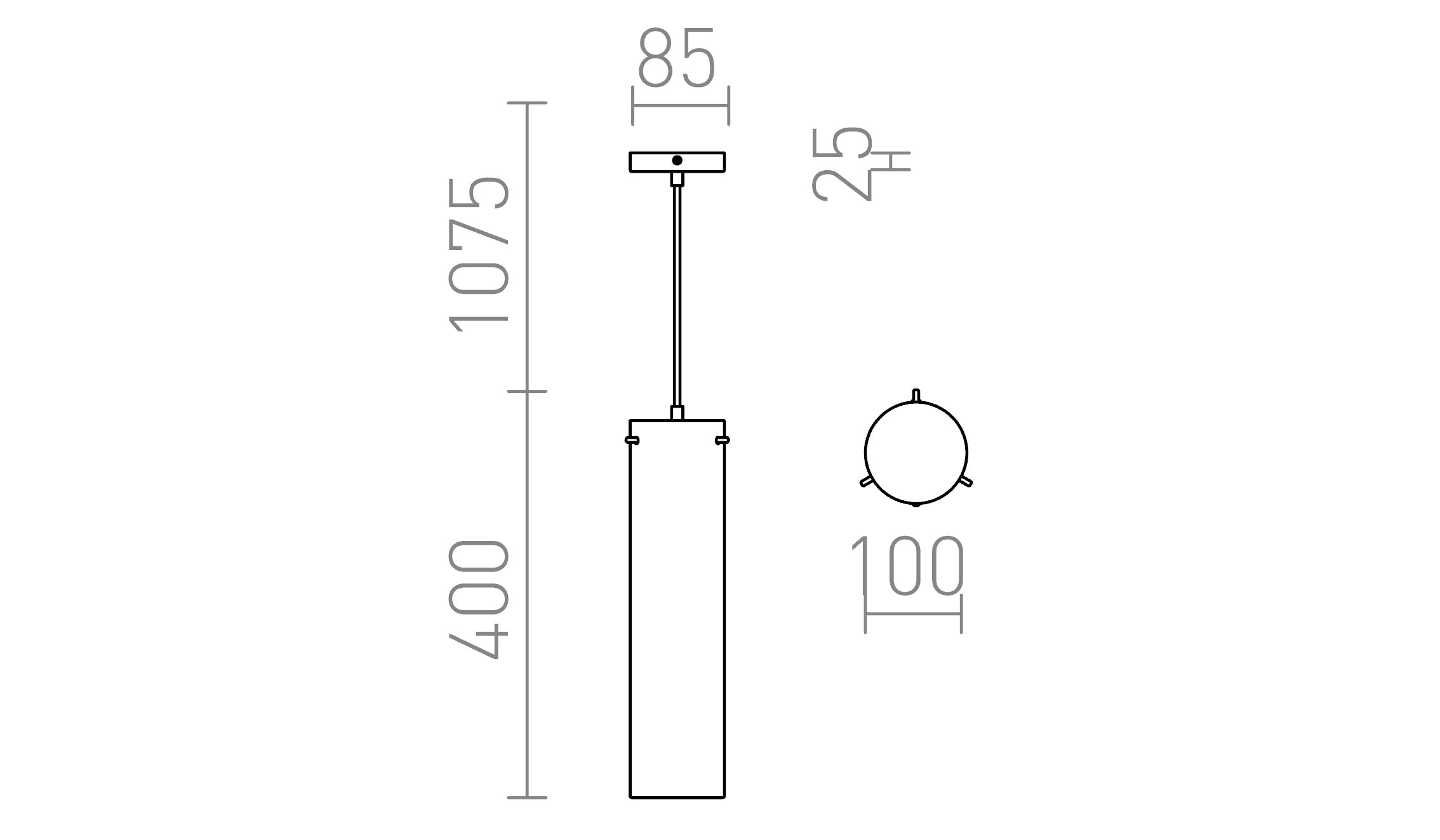 GARNISH pendel lampa - Product sketch