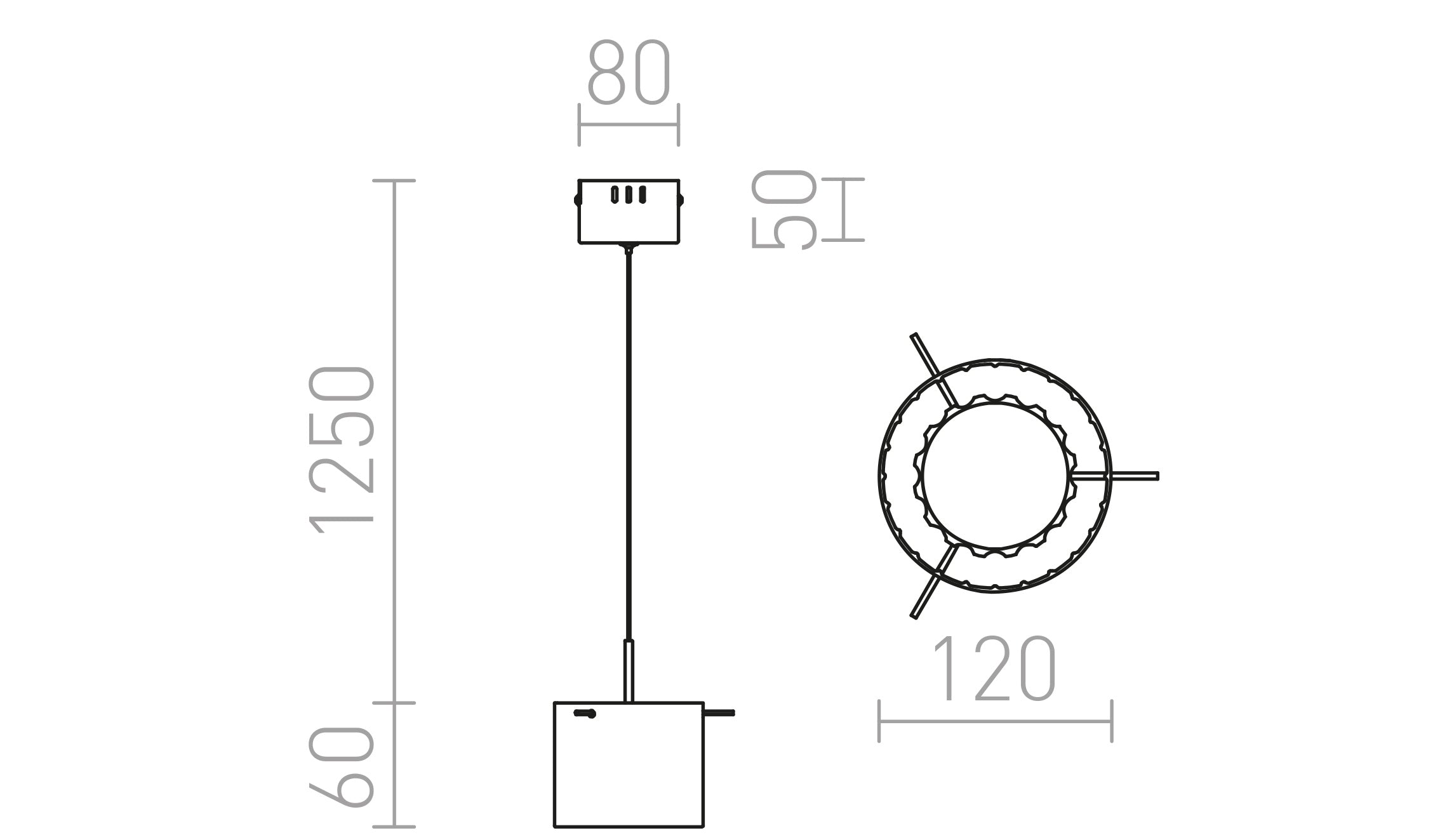 ESTRA I κρεμαστό λαμπτήρας - Product sketch