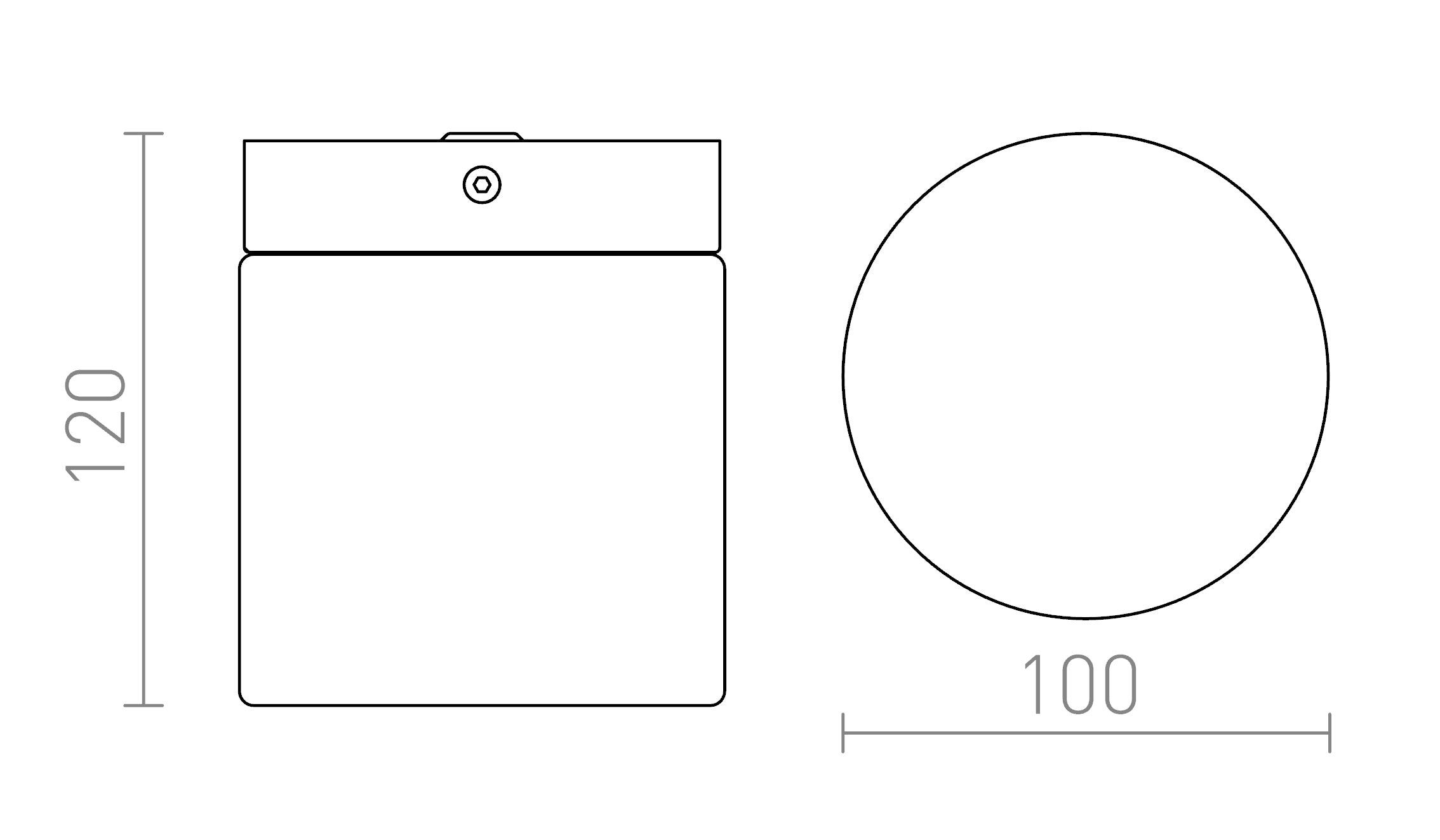 ESICA CYL plafonnier lampe - Product sketch
