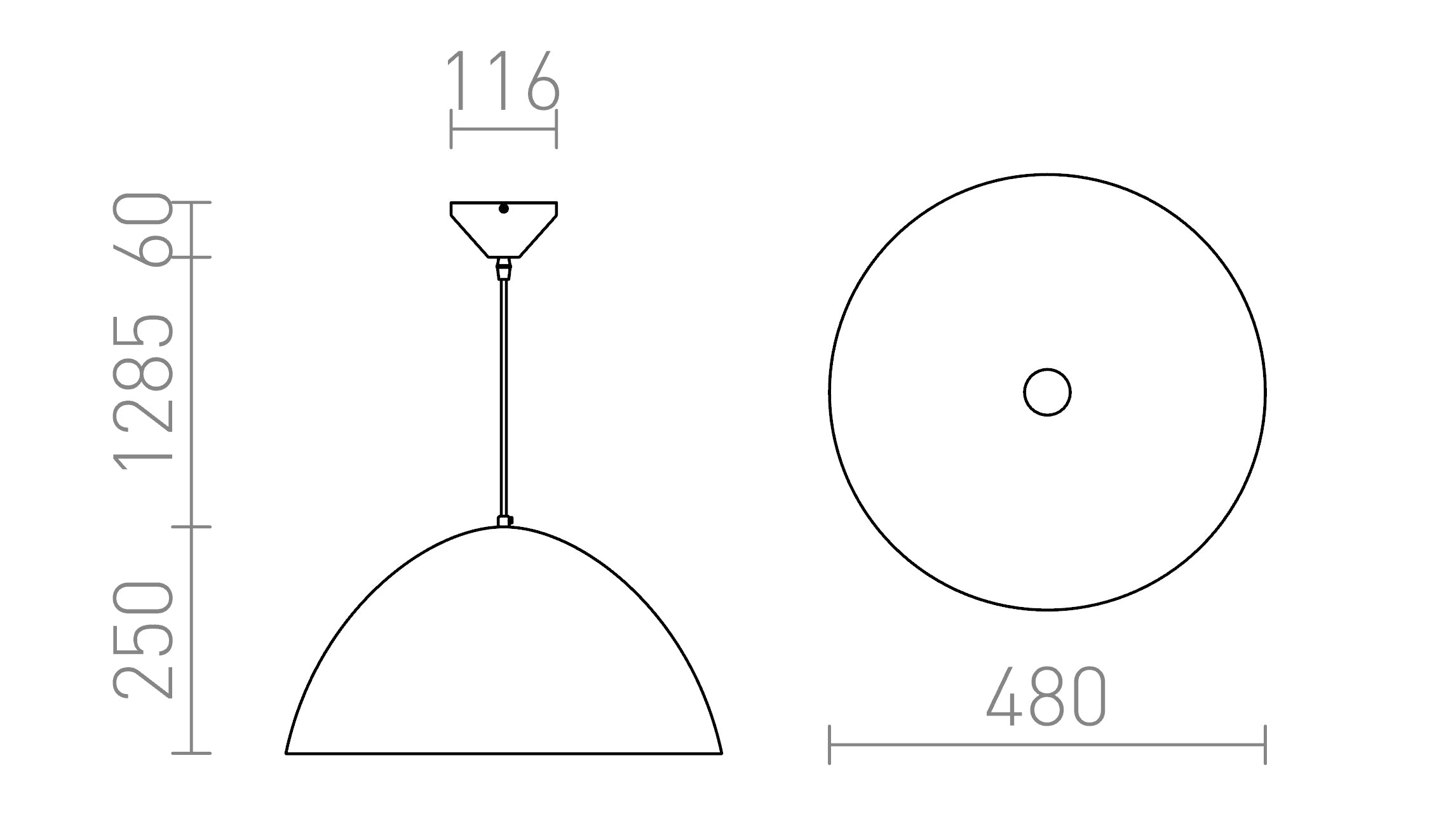 MERYLYN 48 závesná lampa - Product sketch