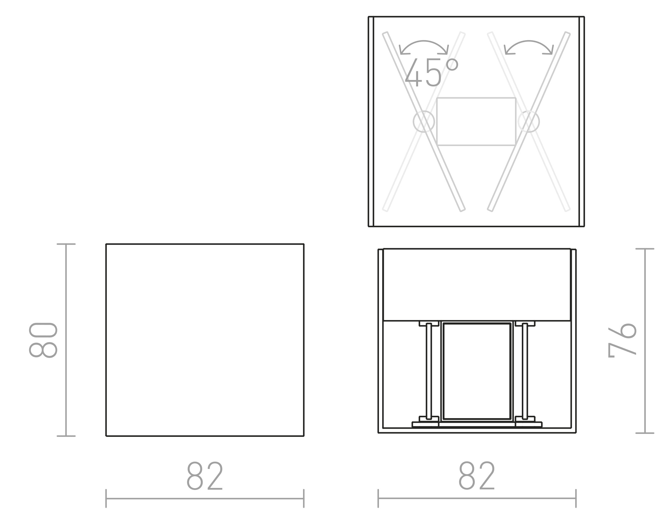 CARRE stenska lampa - Product sketch