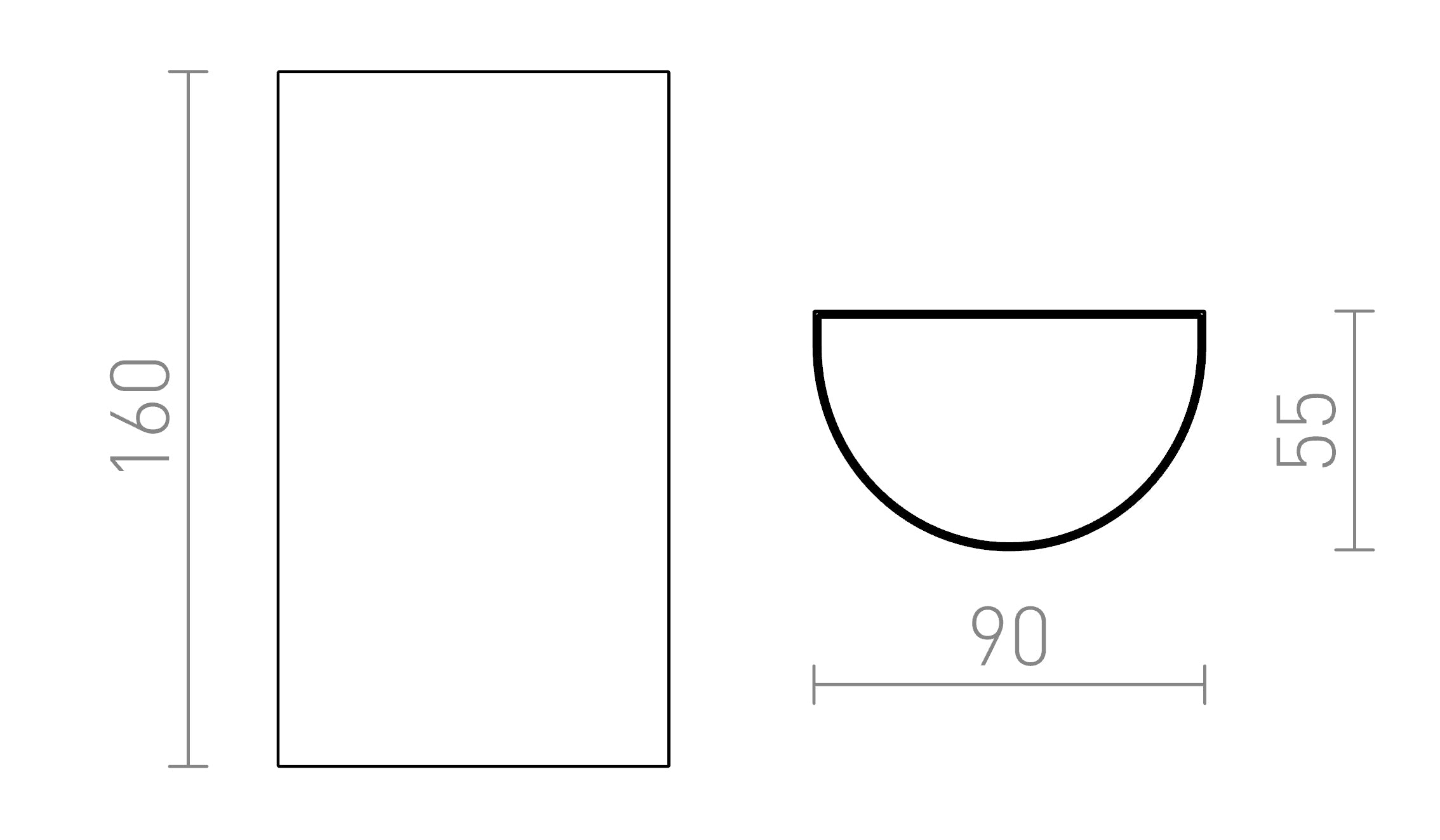 MIDZACK vägg lampa - Product sketch