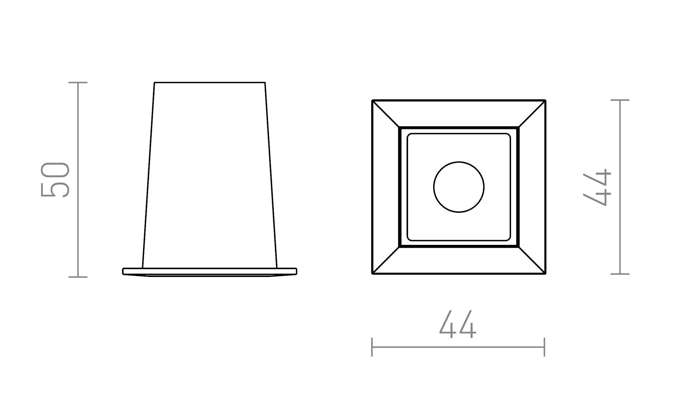 LIZARD I vgradna lampa - Product sketch