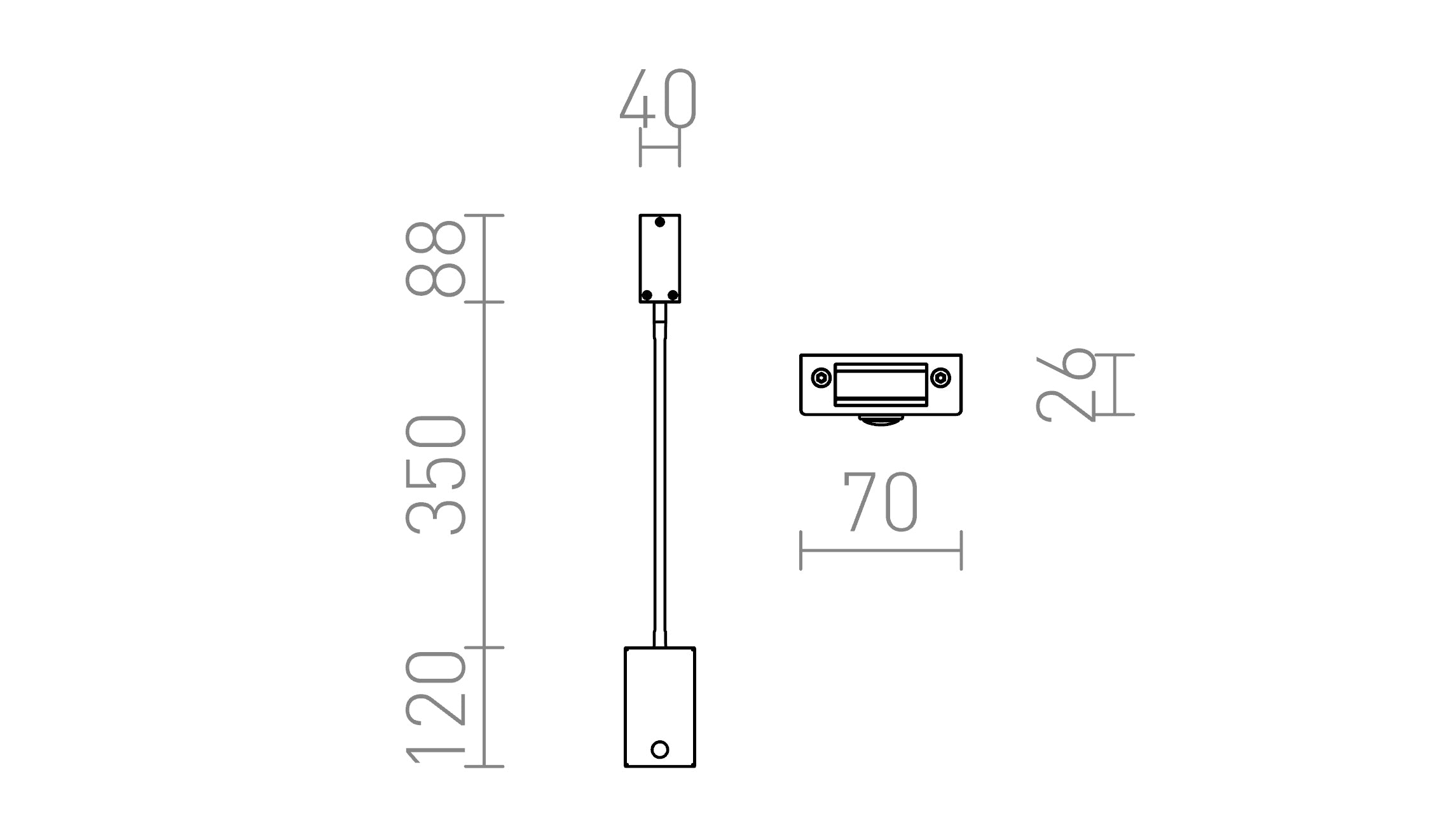 FRISCO W seinä lamppu - Product sketch