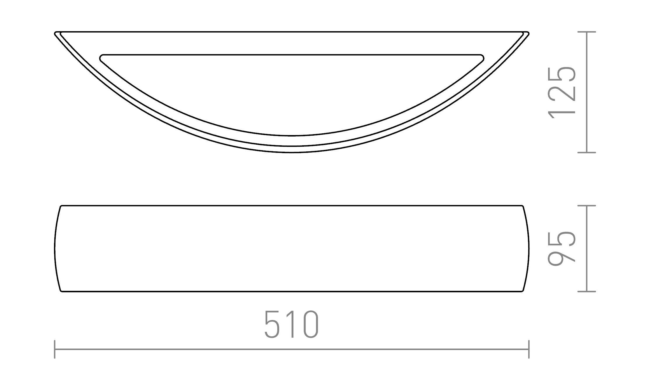 CRESCENT L vägg lampa - Product sketch