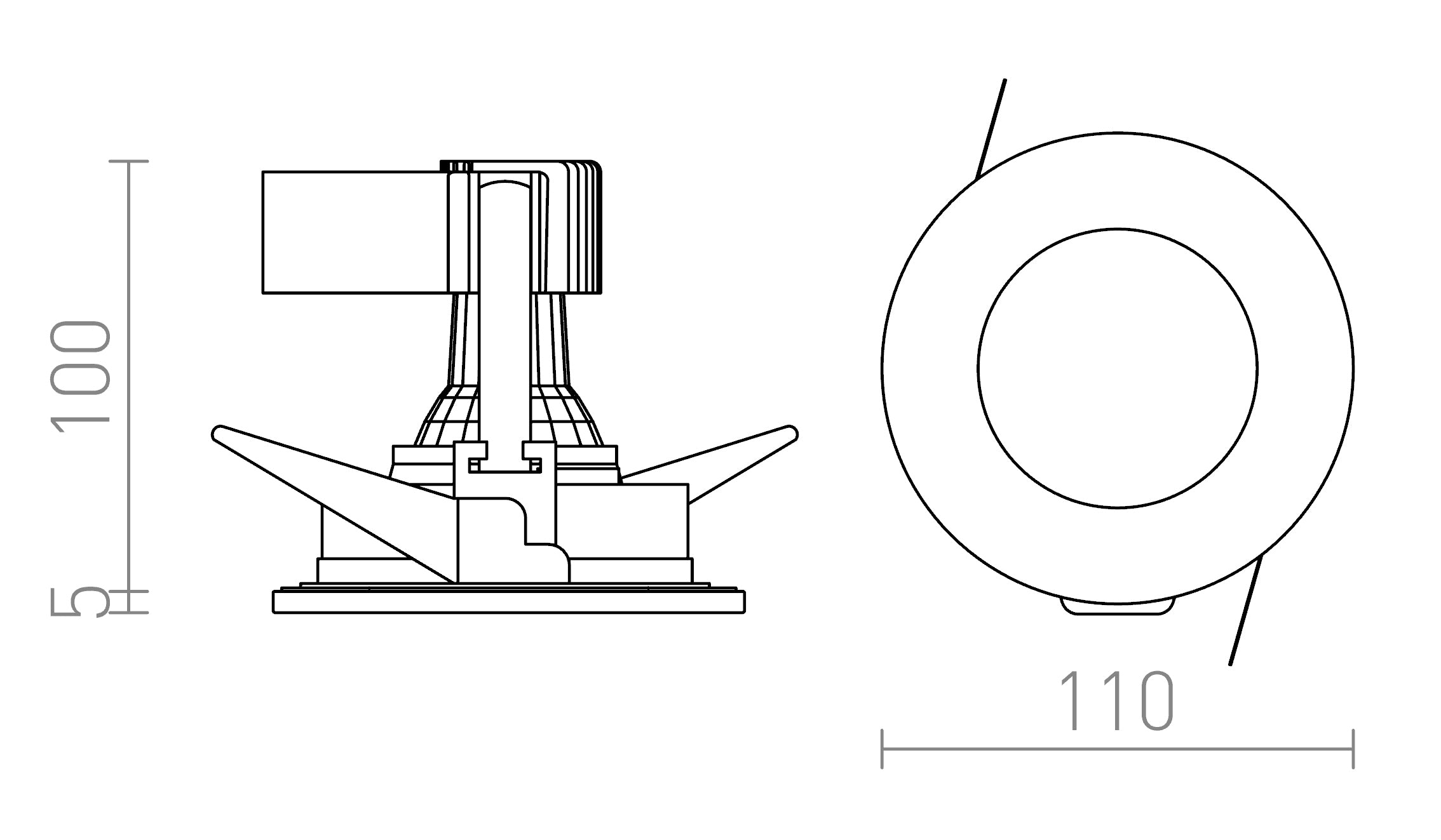 VERO infälld lampa - Product sketch