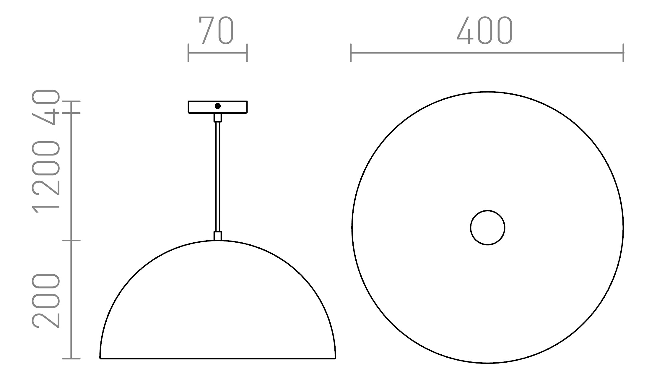 SINTRA 40 viseča lampa - Product sketch