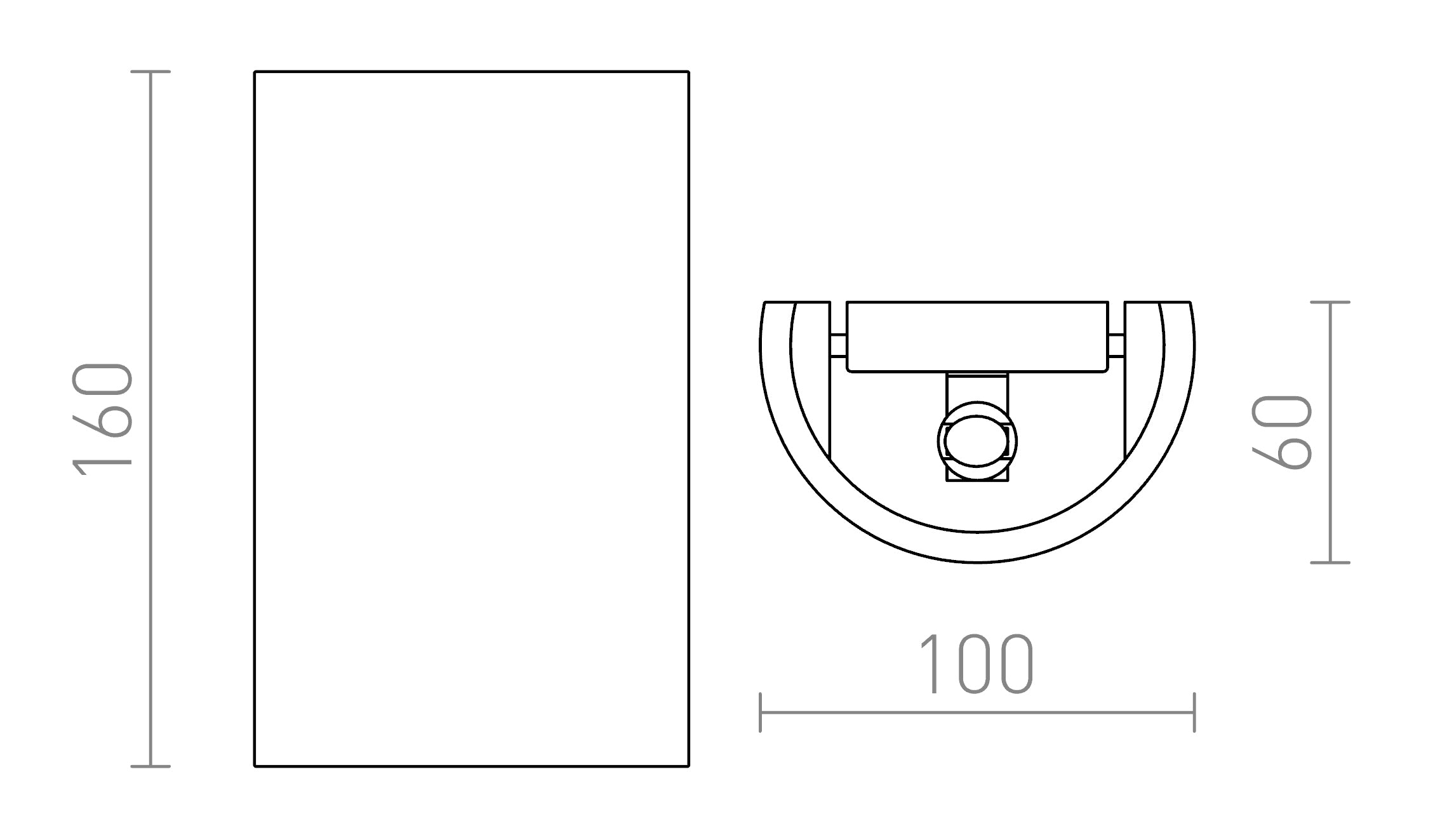 CHIC stenska lampa - Product sketch