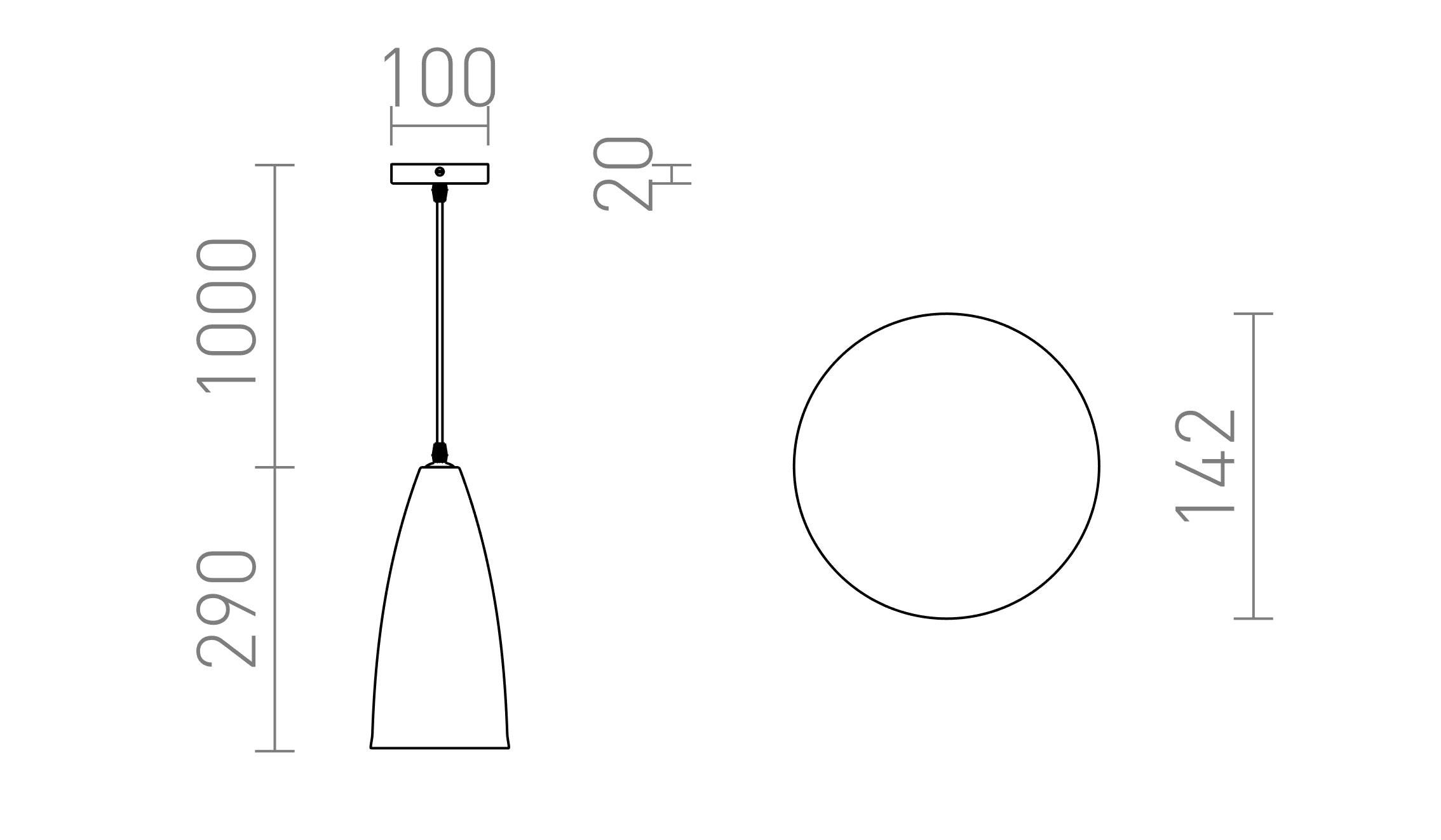 TUTTI suspension lampe - Product sketch