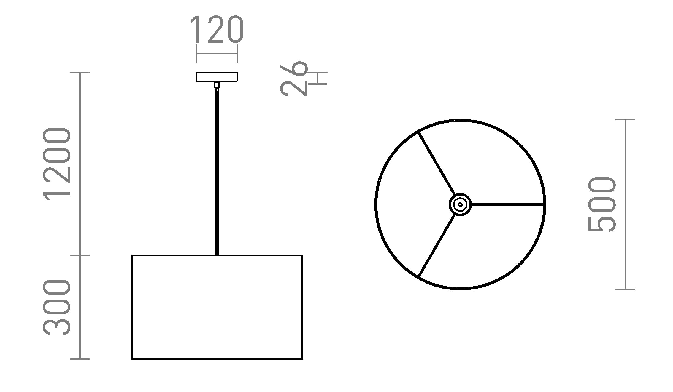 FANCY 50/30 pendel lampa - Product sketch