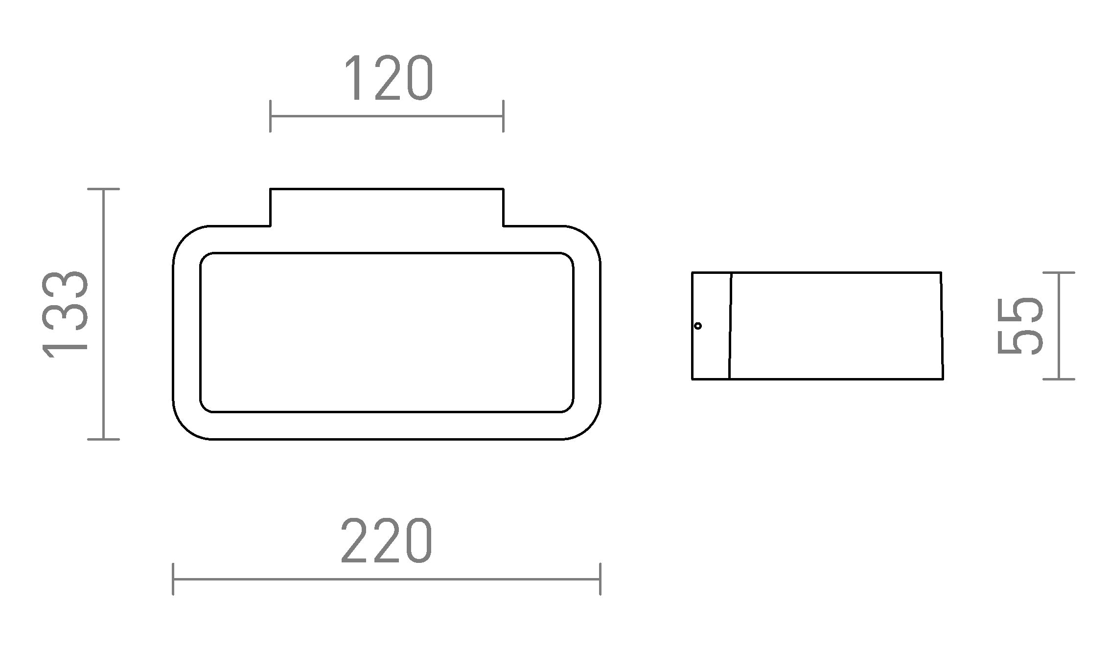 TAPA stenska lampa - Product sketch