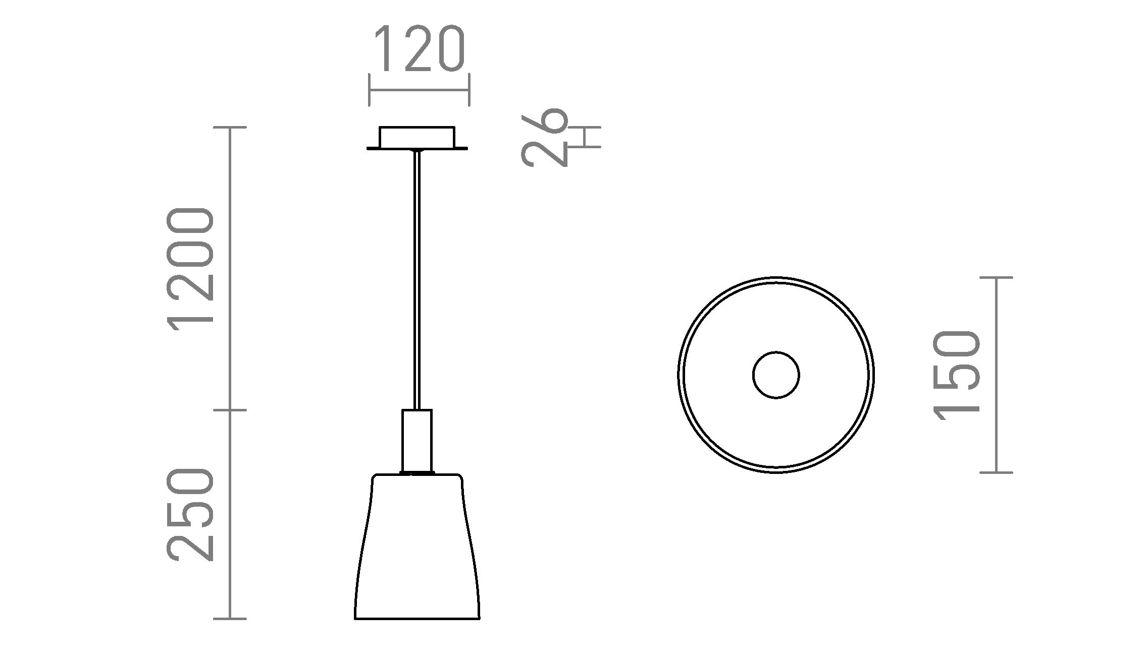 BELLINI M LED pendel lampa - Product sketch