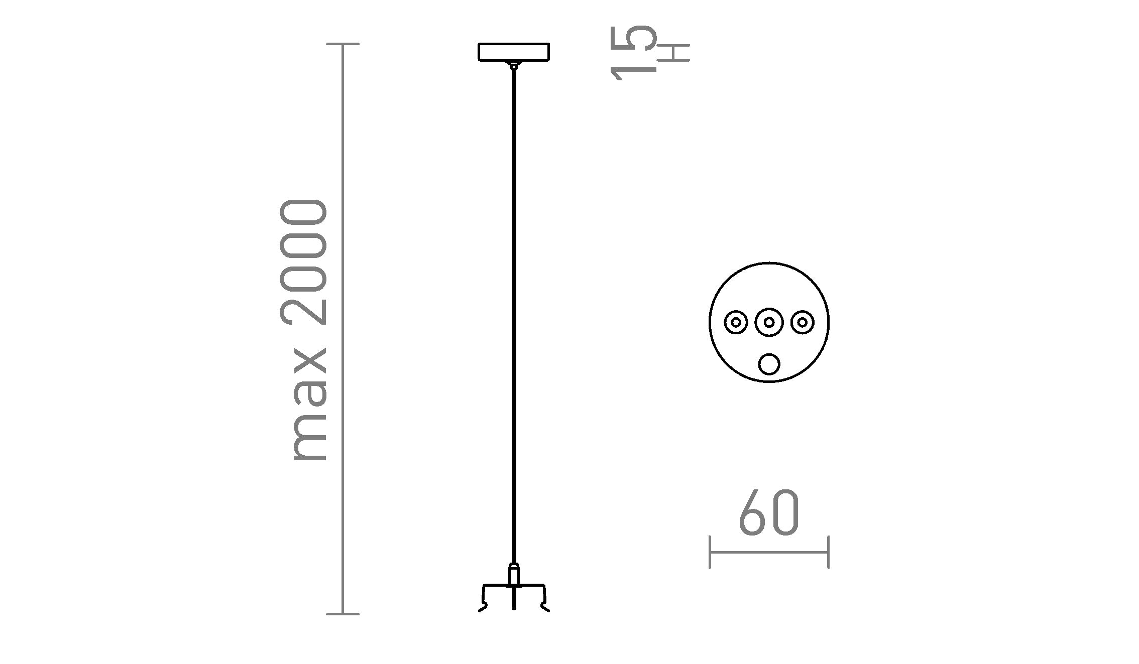 TRIDENT PRO ophangset (2 stuks) - Product sketch