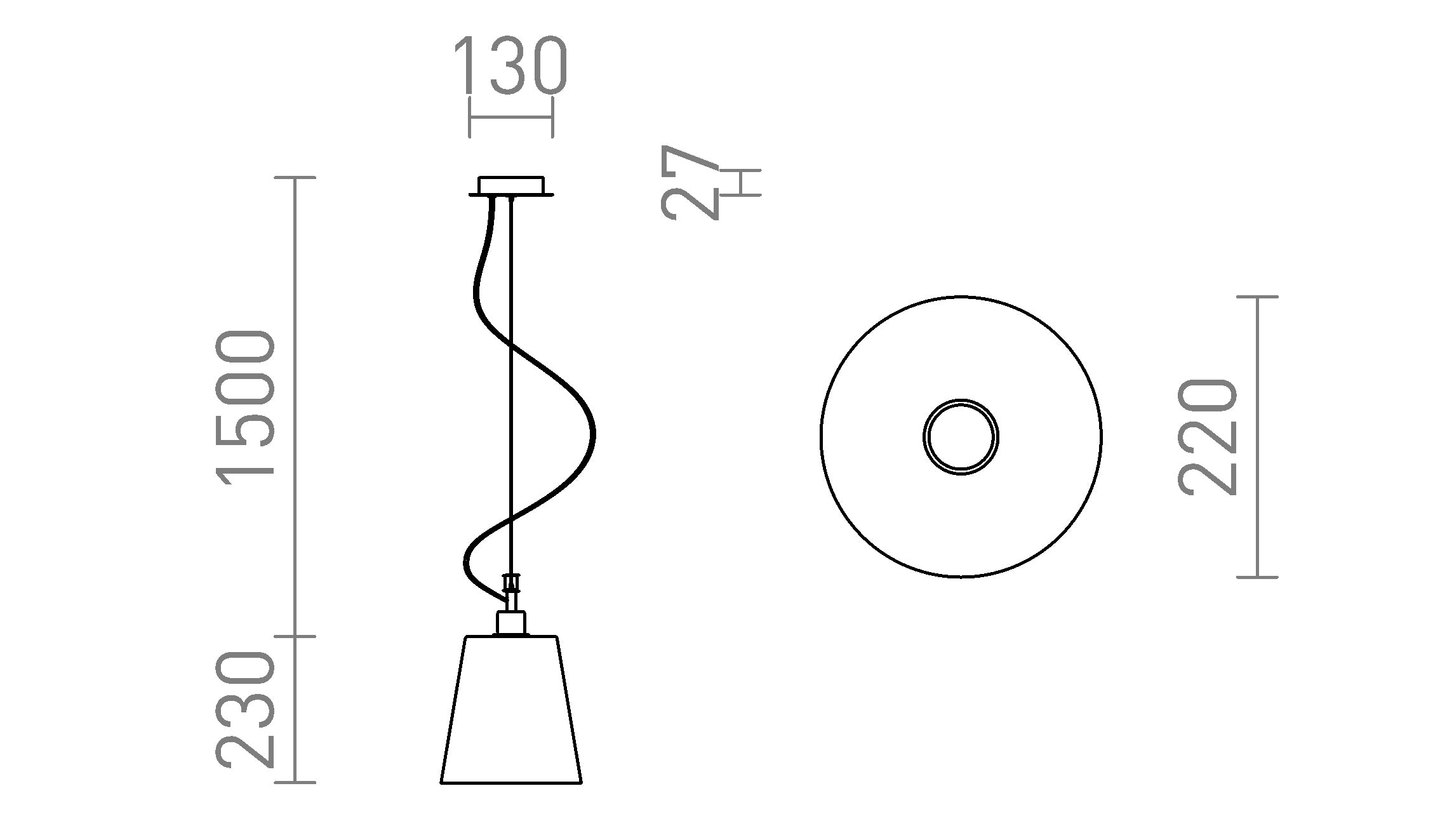 BABU NEW 22 viseča lampa - Product sketch