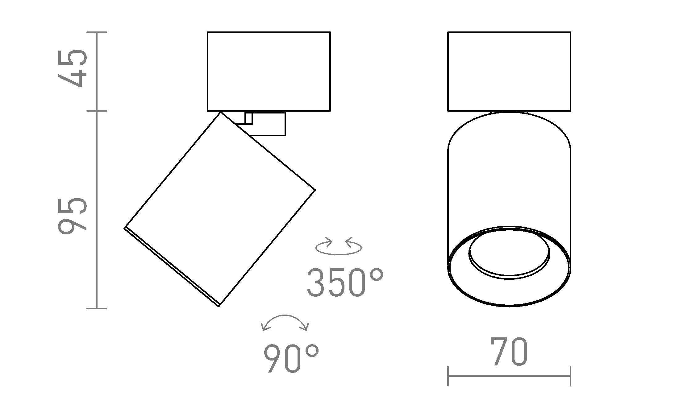 DARIO de tavan lampă - Product sketch