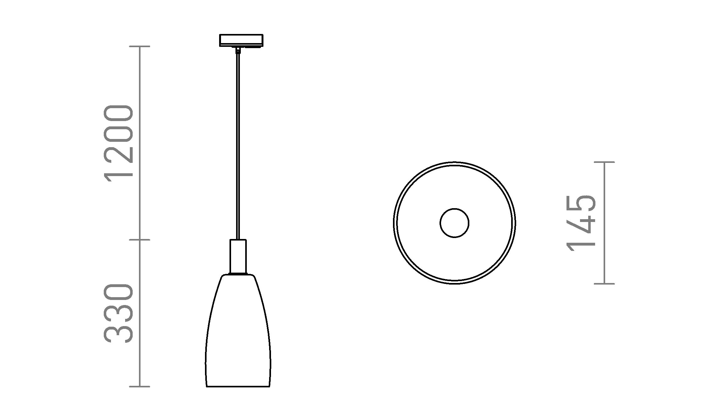 BELLINI L E14 per binario monofase a sospensione lampada - Product sketch