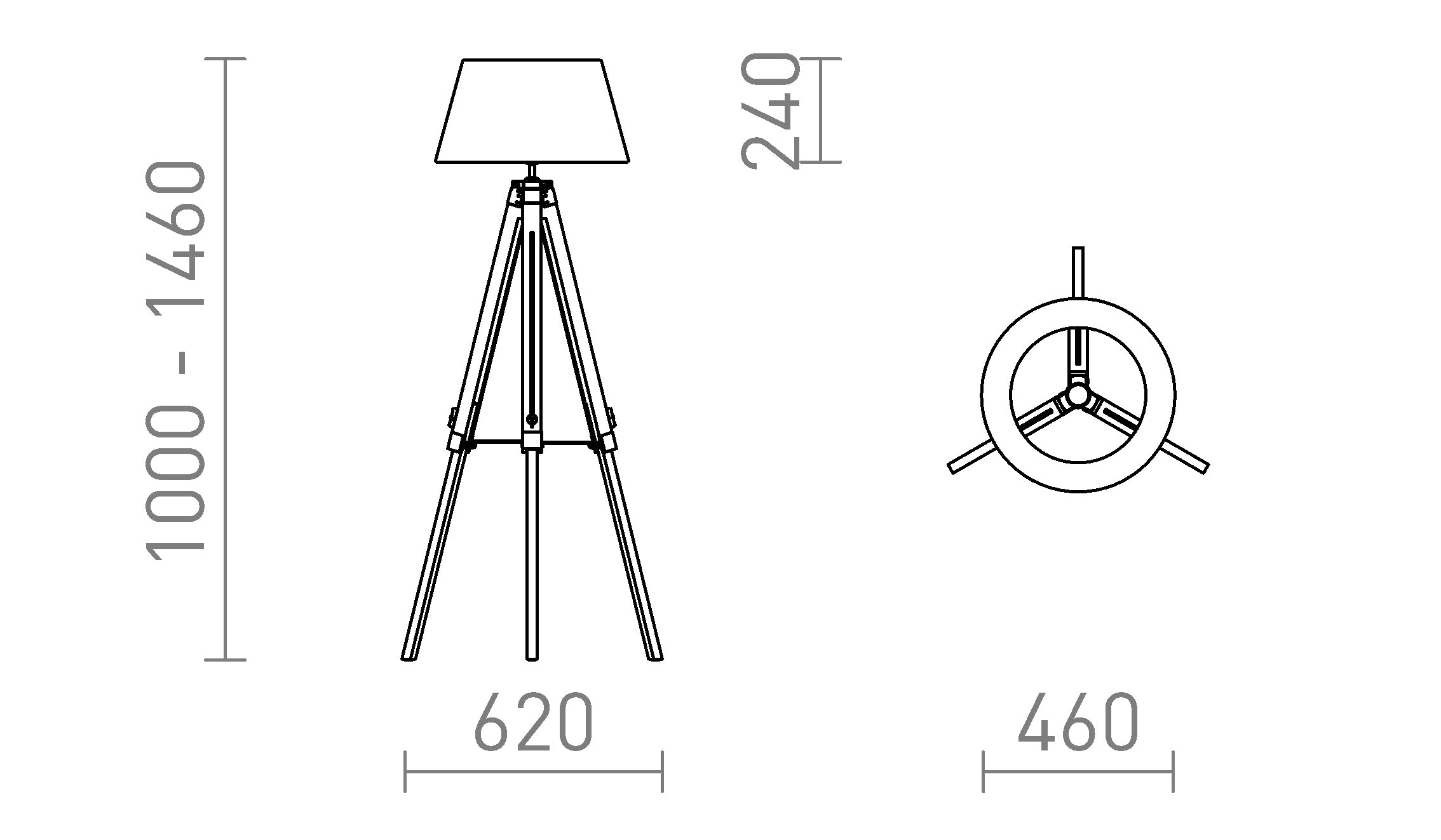 ALVIS/AMBITUS 46 golv lampa - Product sketch
