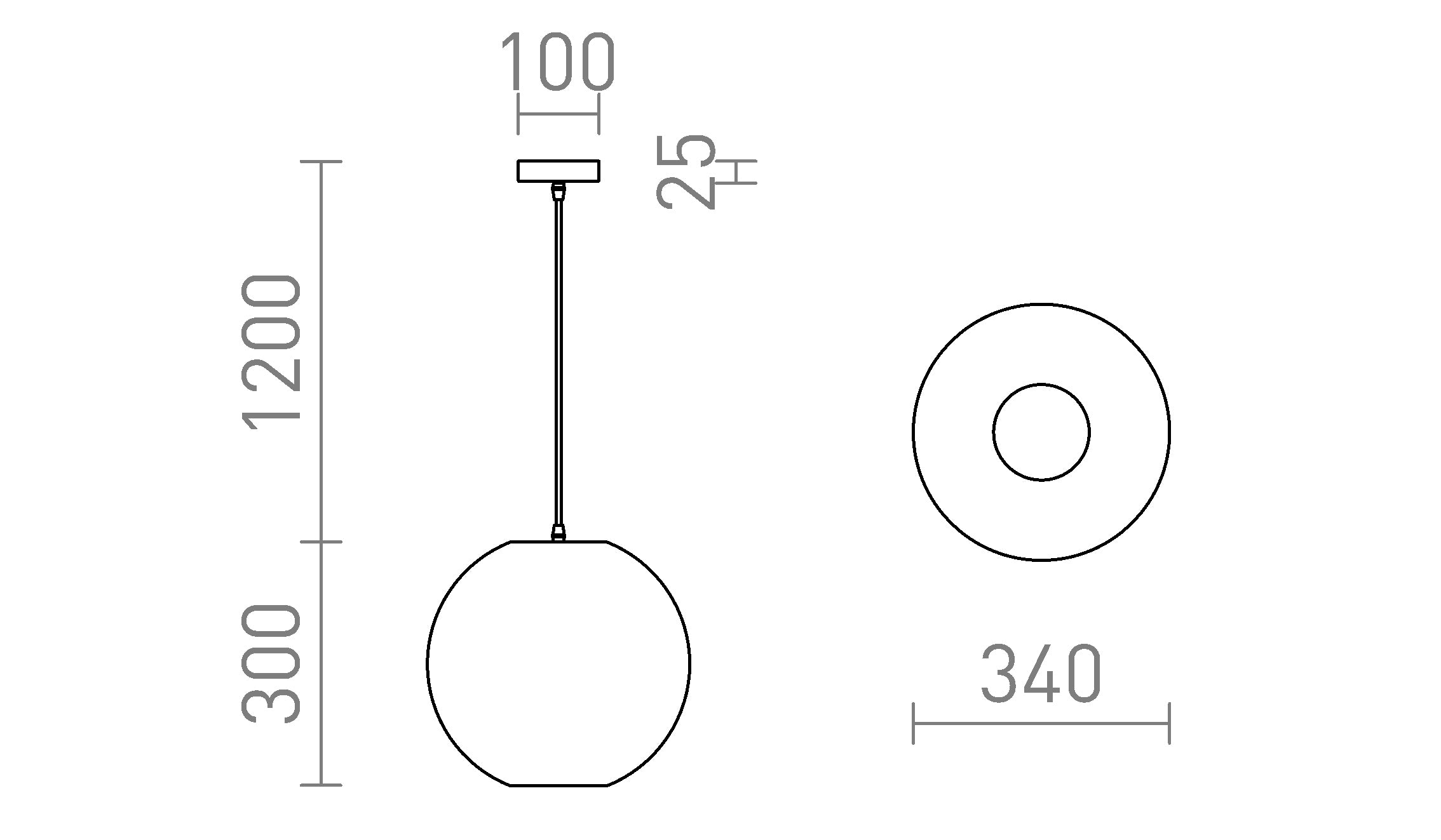 COSIR 34 висяща лампа - Product sketch