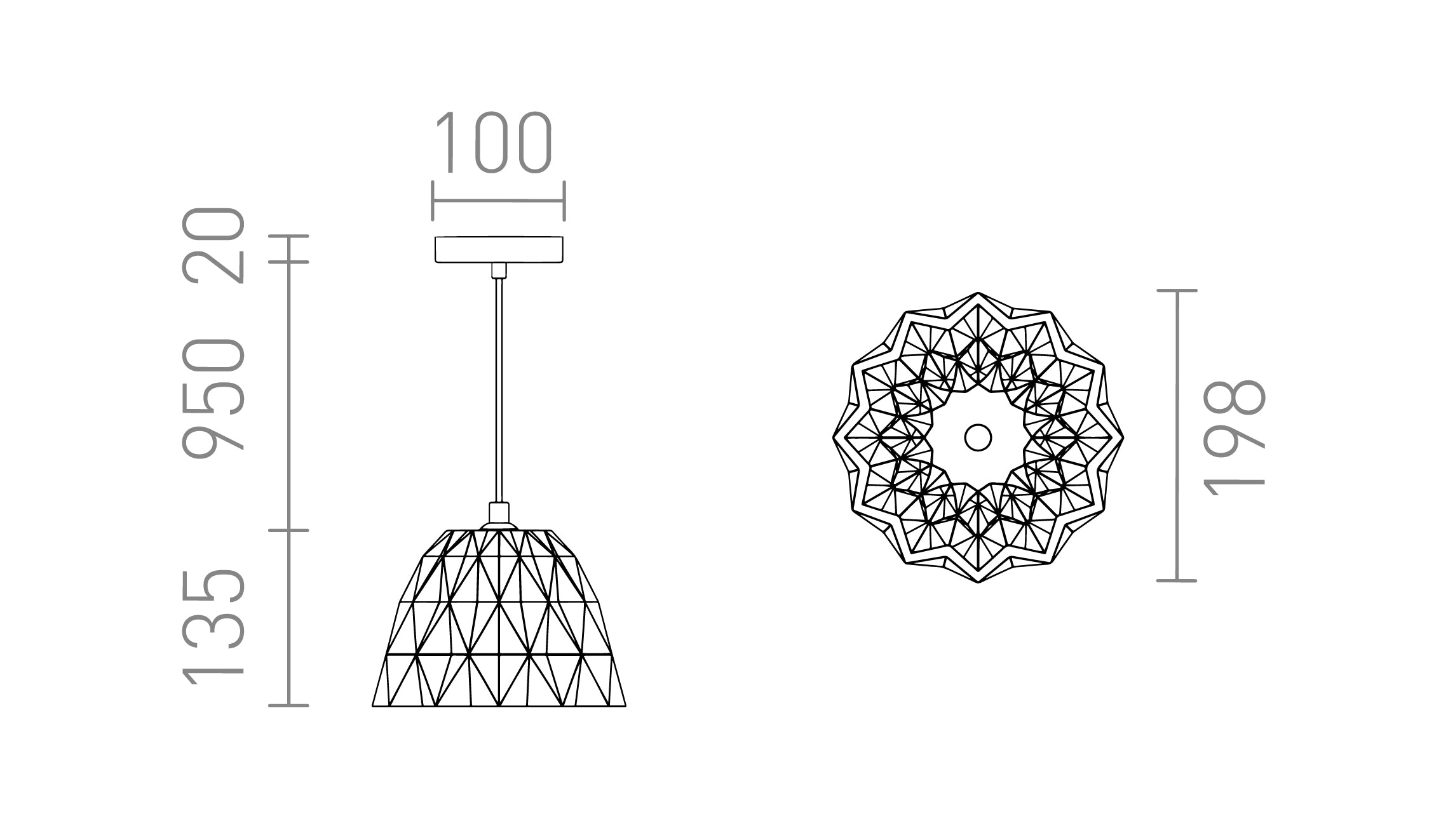 NAPLES suspension lampe - Product sketch