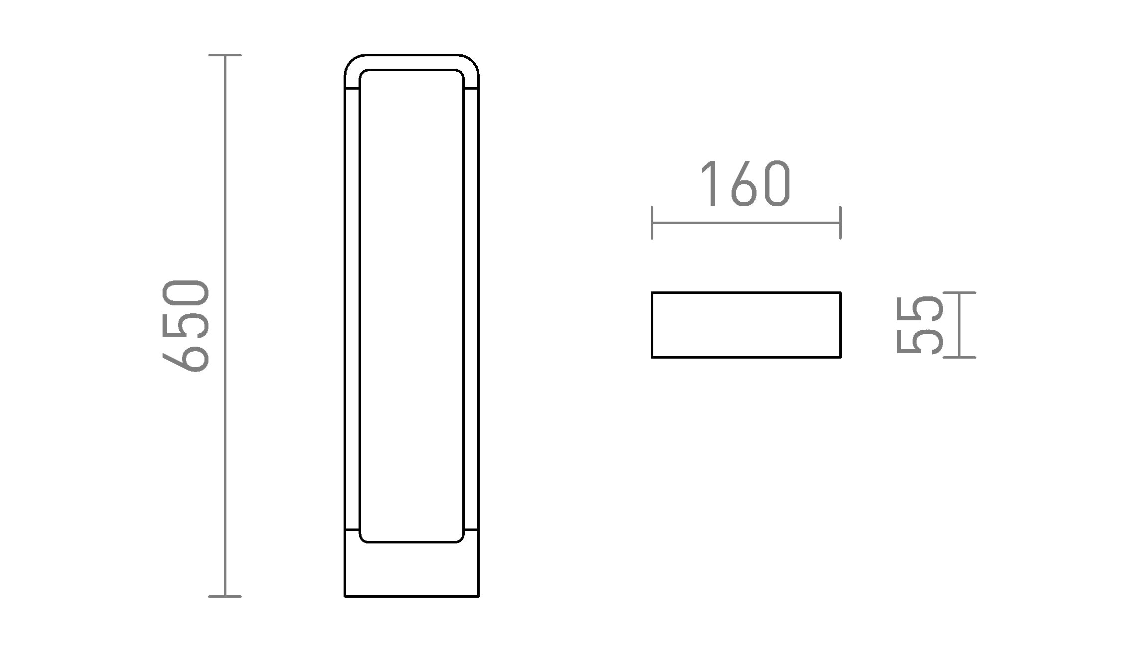 BONN 65 talna lampa - Product sketch