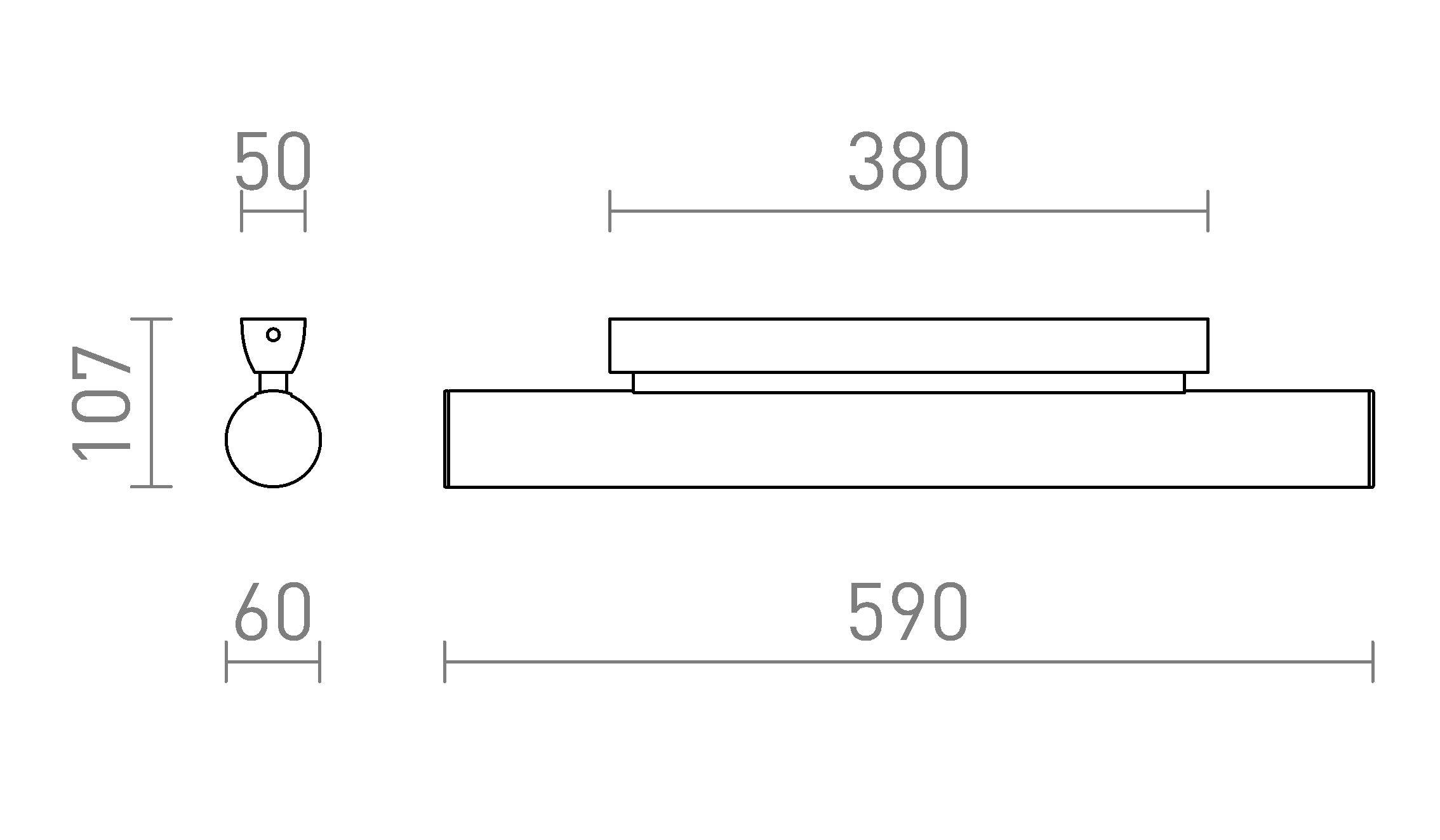 RIVIER LED 59 stenska lampa - Product sketch