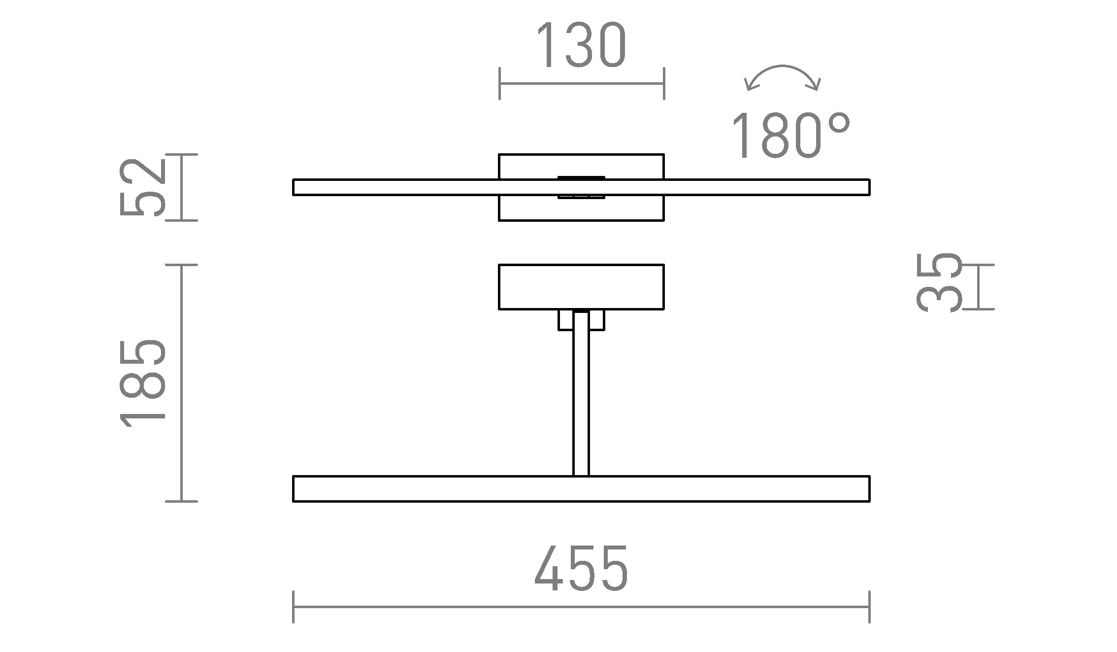 FRESCO 45 na parede lâmpada - Product sketch