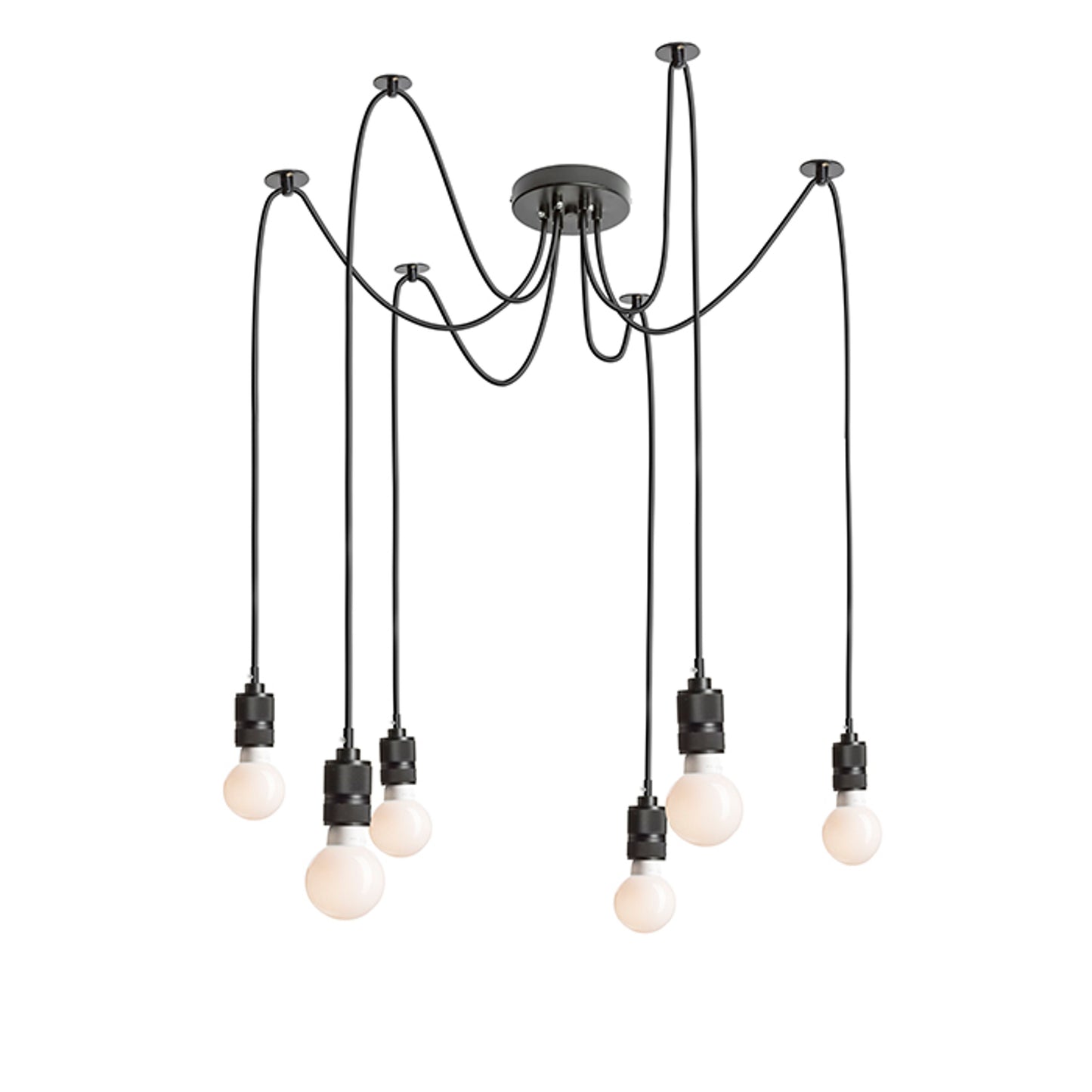 RENDL pendant lamp CINDY VI pendant black 230V LED E27 6x15W R12054 2