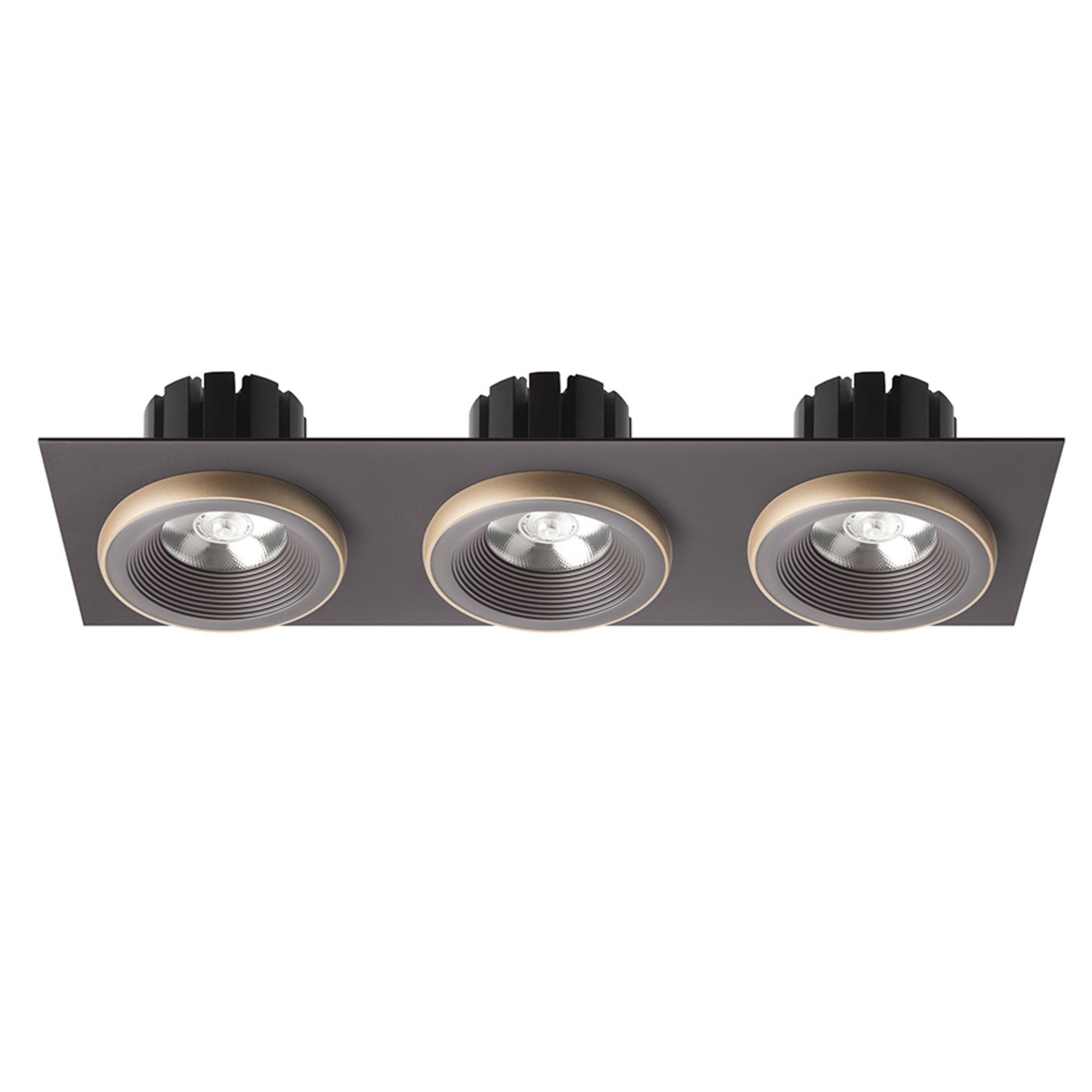 RENDL recessed light SHARM SQ III recessed brown/pearl gold 230V LED 3x10W 24° 3000K R13262 2