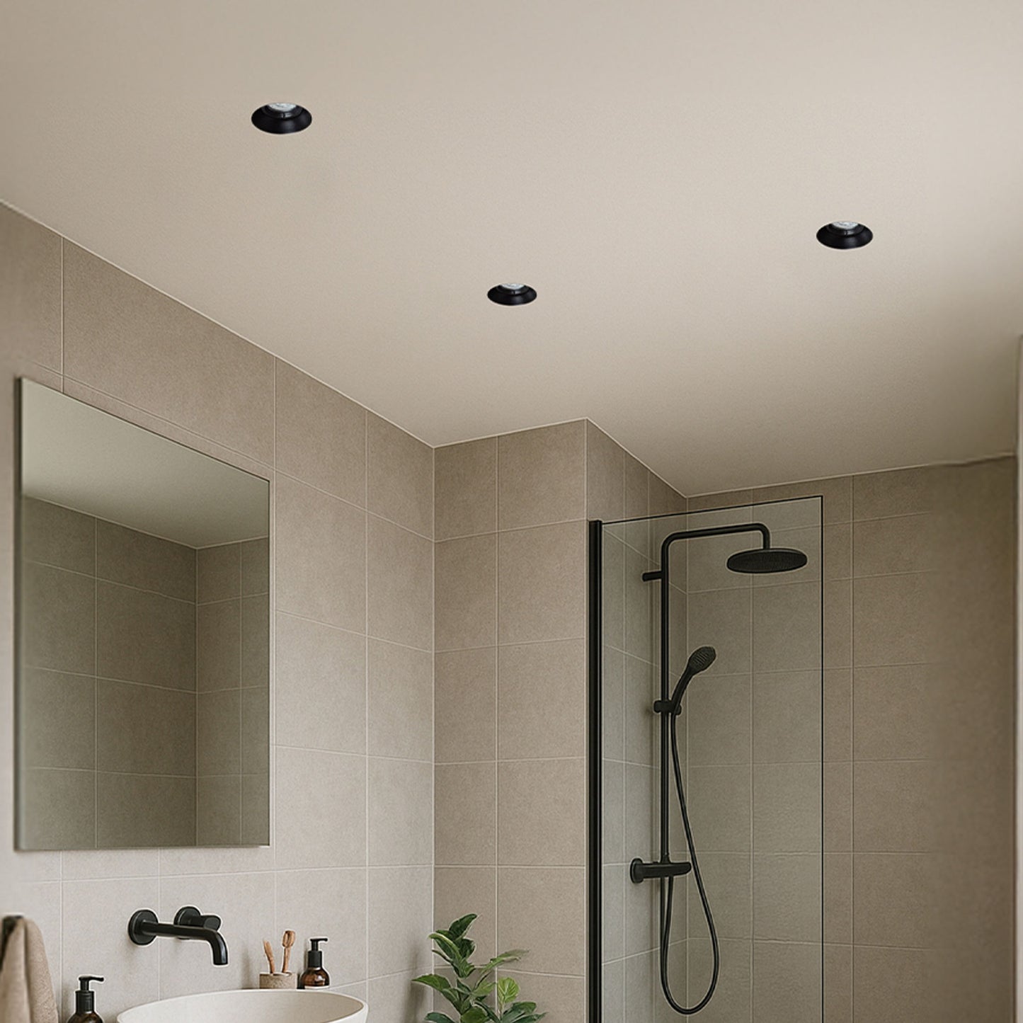 RENDL recessed light IPSO R IP65 recessed black 230V LED GU10 9W IP65 R14228 3