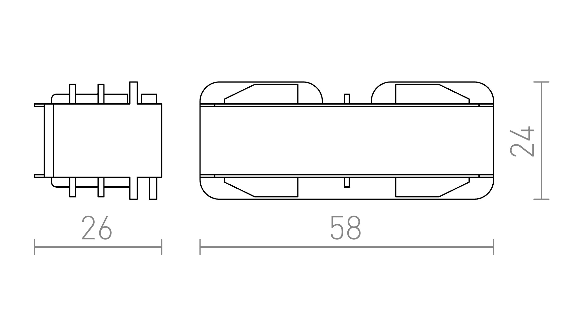 EUTRAC PRAVOKOTNI KONEKTOR - Product sketch