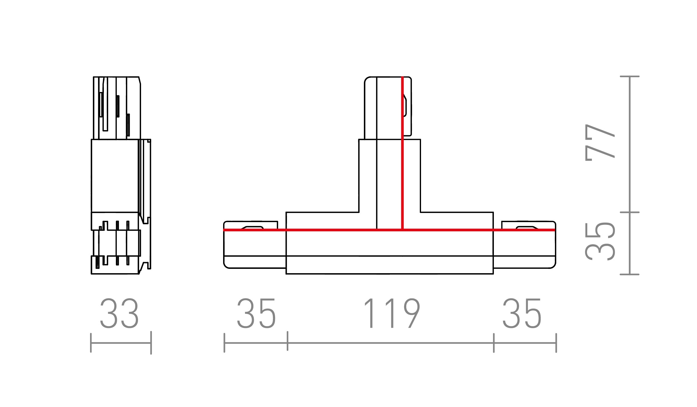 EUTRAC T-KONEKTOR - Product sketch
