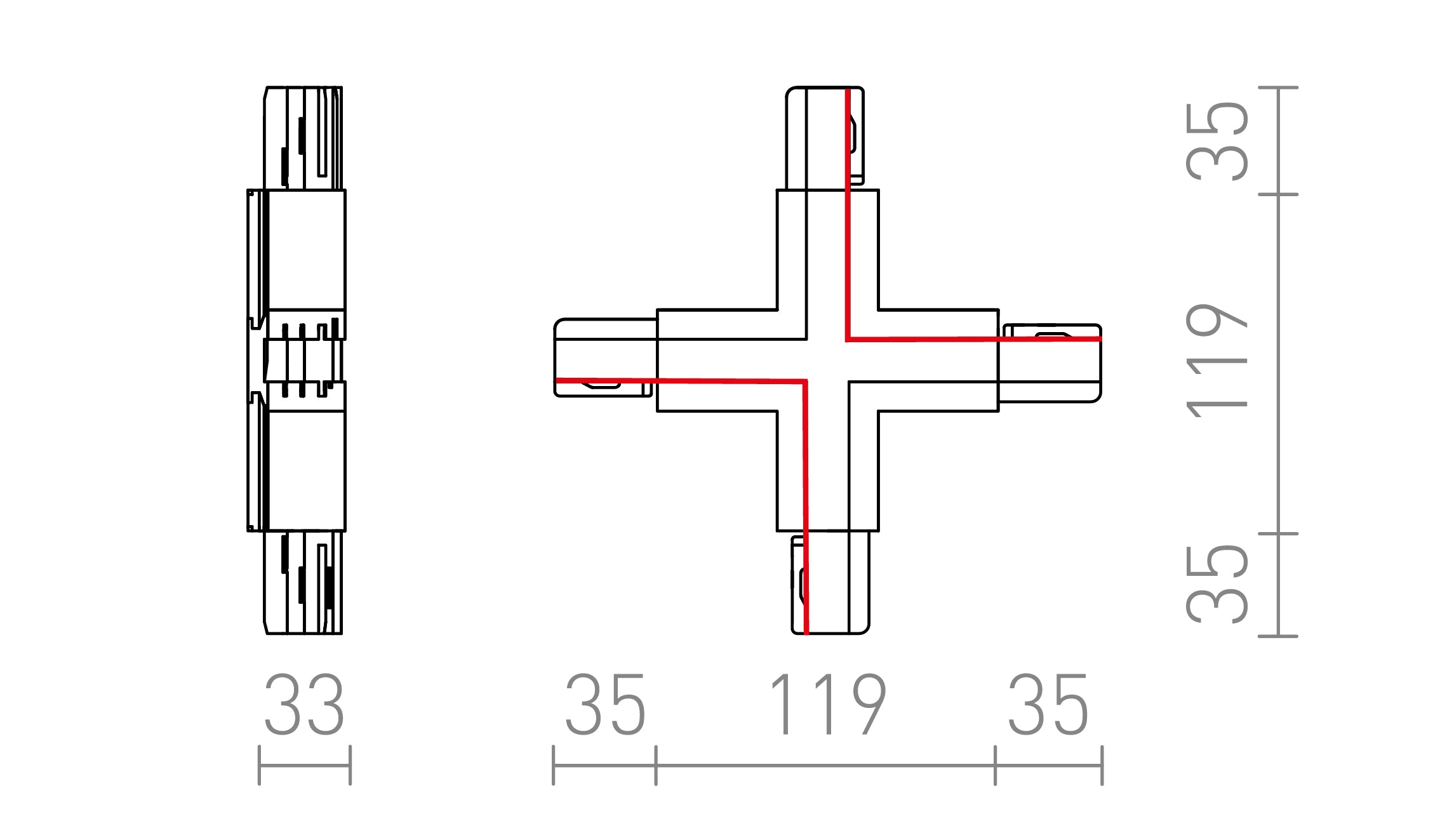 EUTRAC X-KONEKTOR - Product sketch