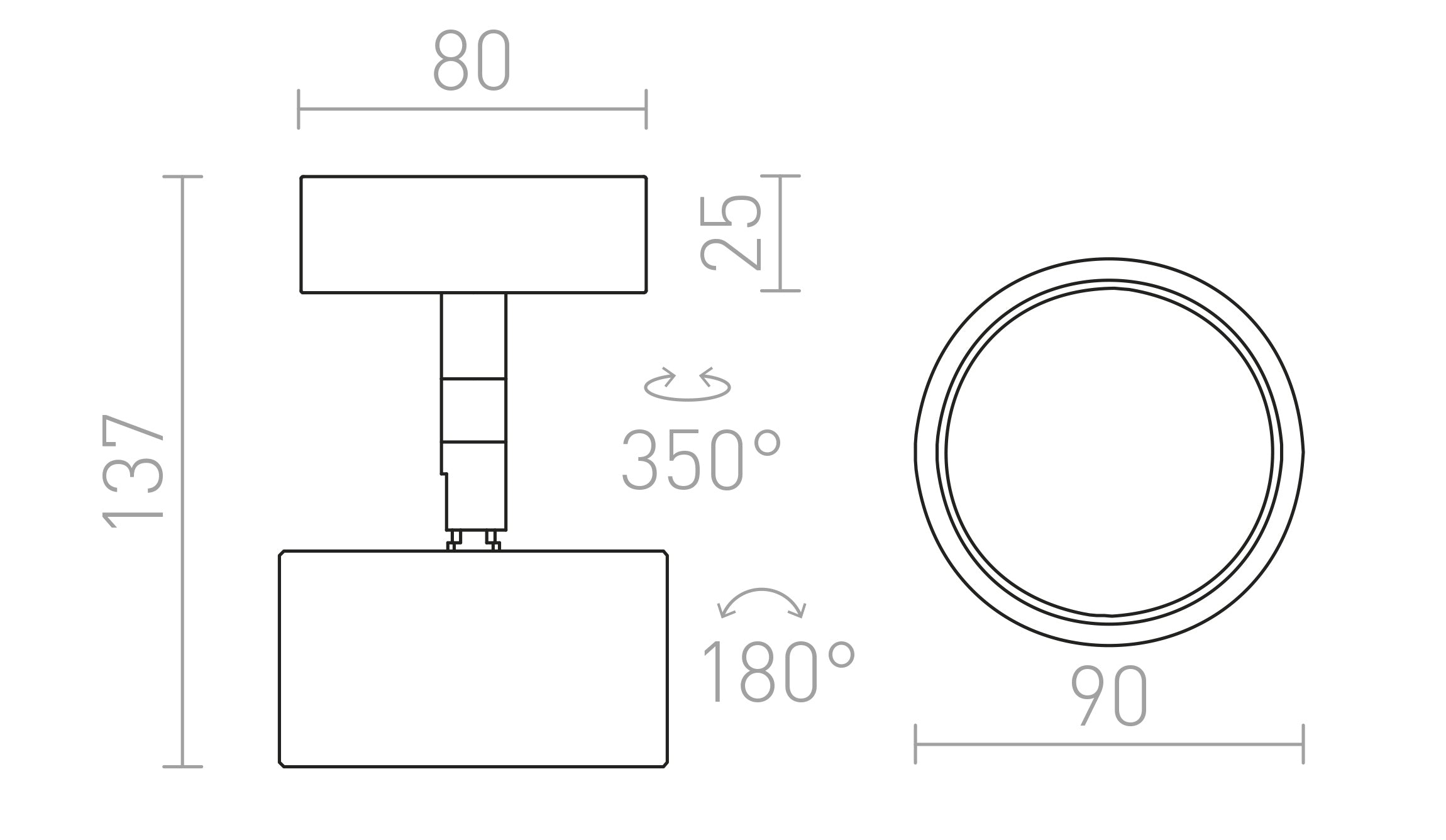 PIXIE Z USMERJENO SVETLOBO - Product sketch