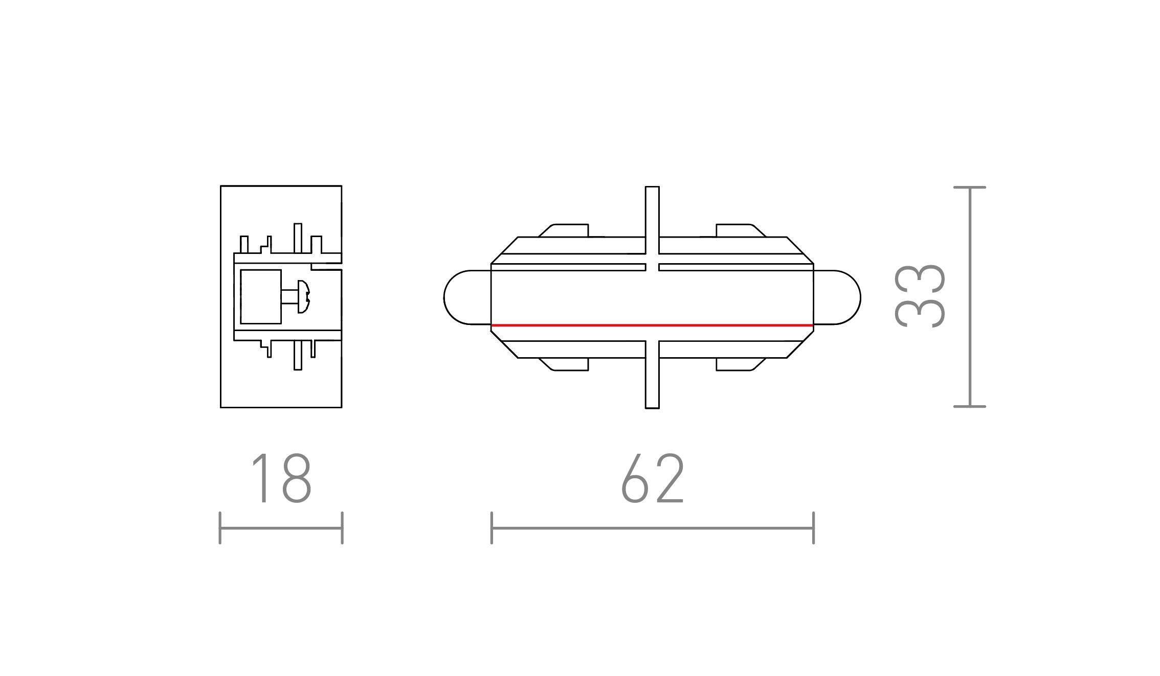 KONEKTOR ZA 1F-TIRNI SISTEM - Product sketch