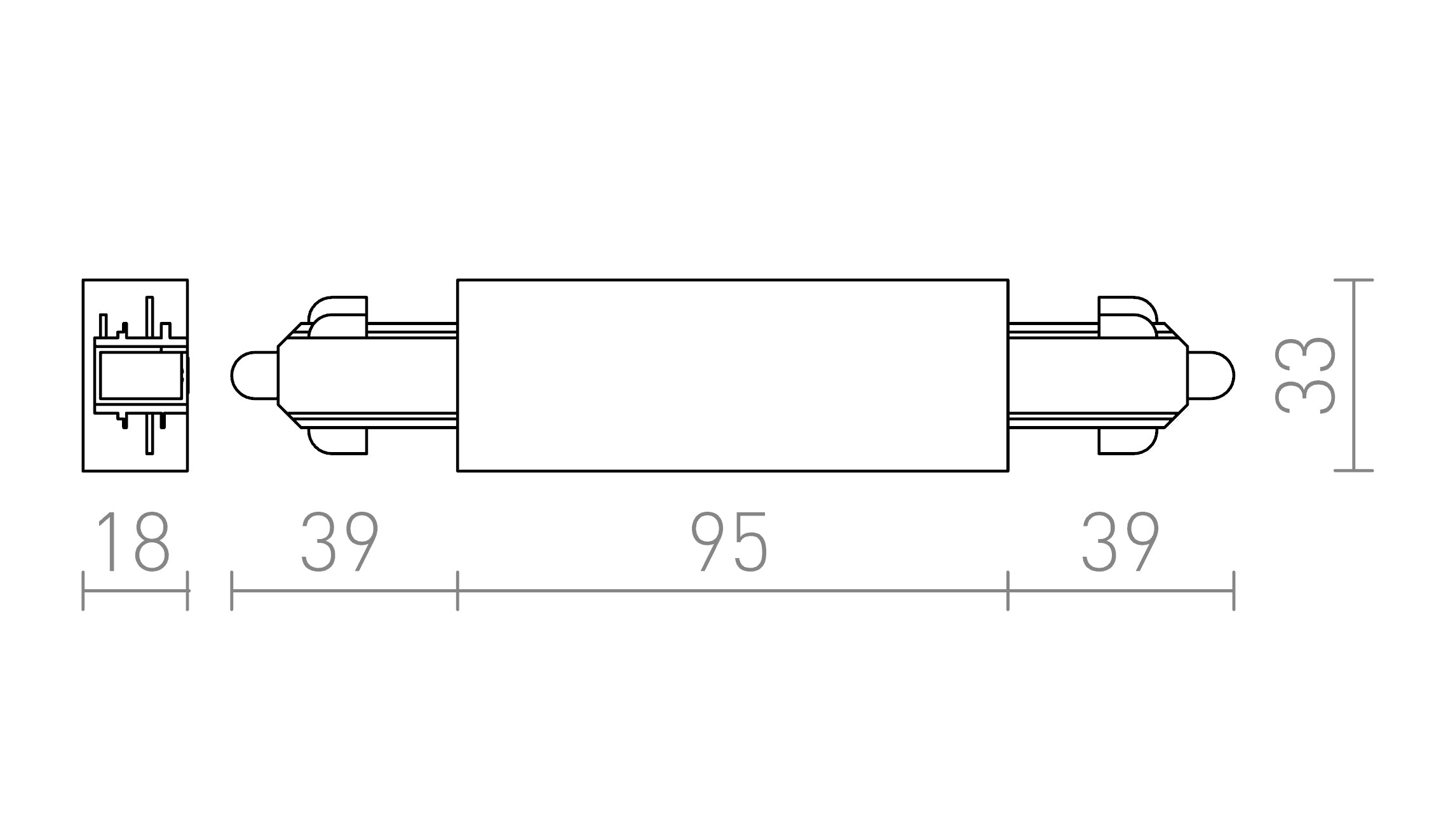 KONEKTOR Z NAPAJANJEM ZA 1F-TIRNI SISTM - Product sketch
