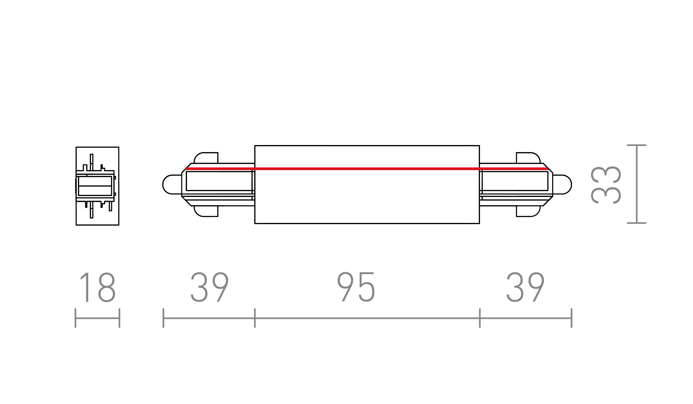 KONEKTOR Z NAPAJANJEM ZA 1F-TIRNI SISTM - Product sketch
