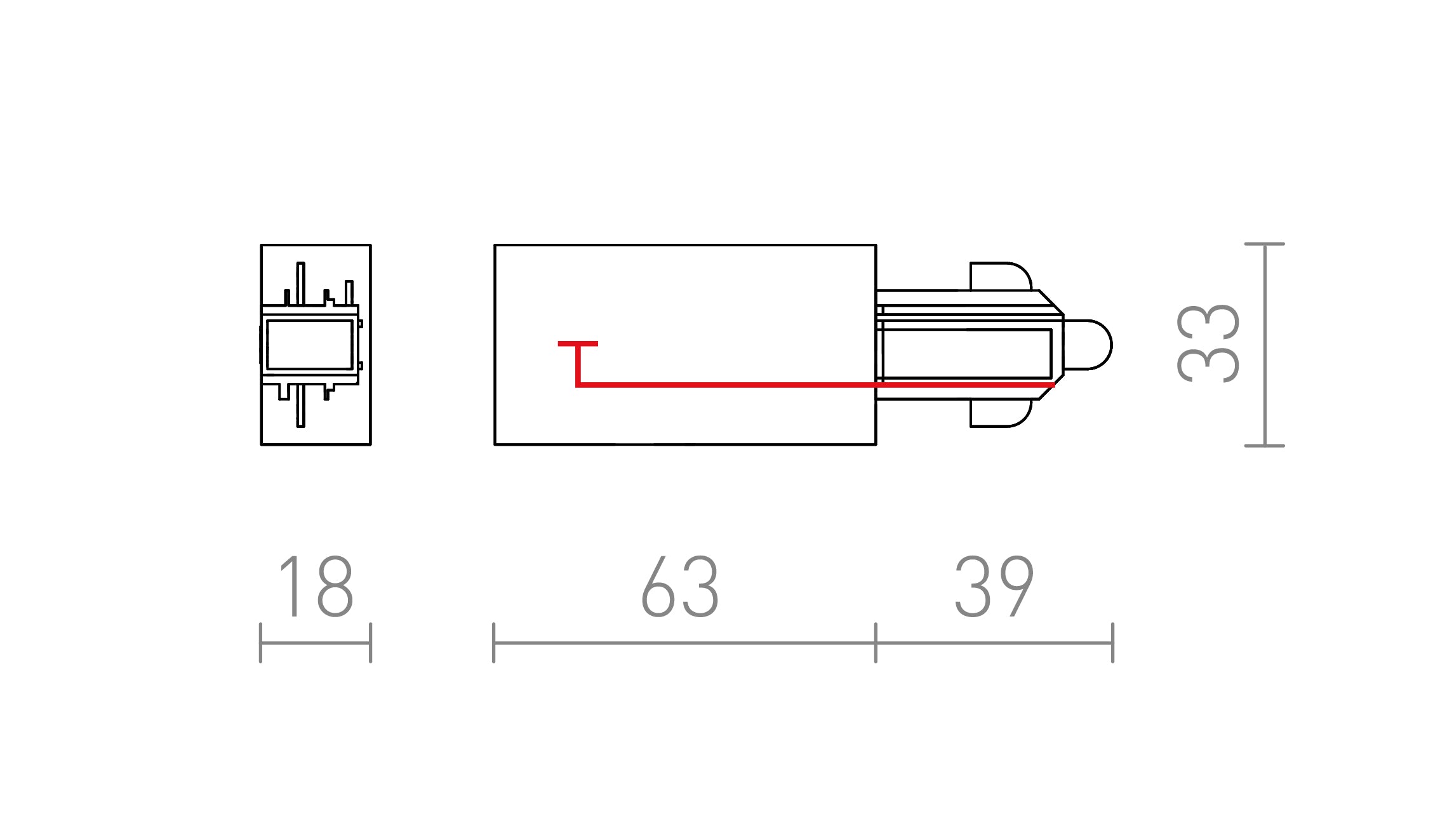 NAPAJALNIK ZA 1F-TIRNI SISTEM LEVO - Product sketch