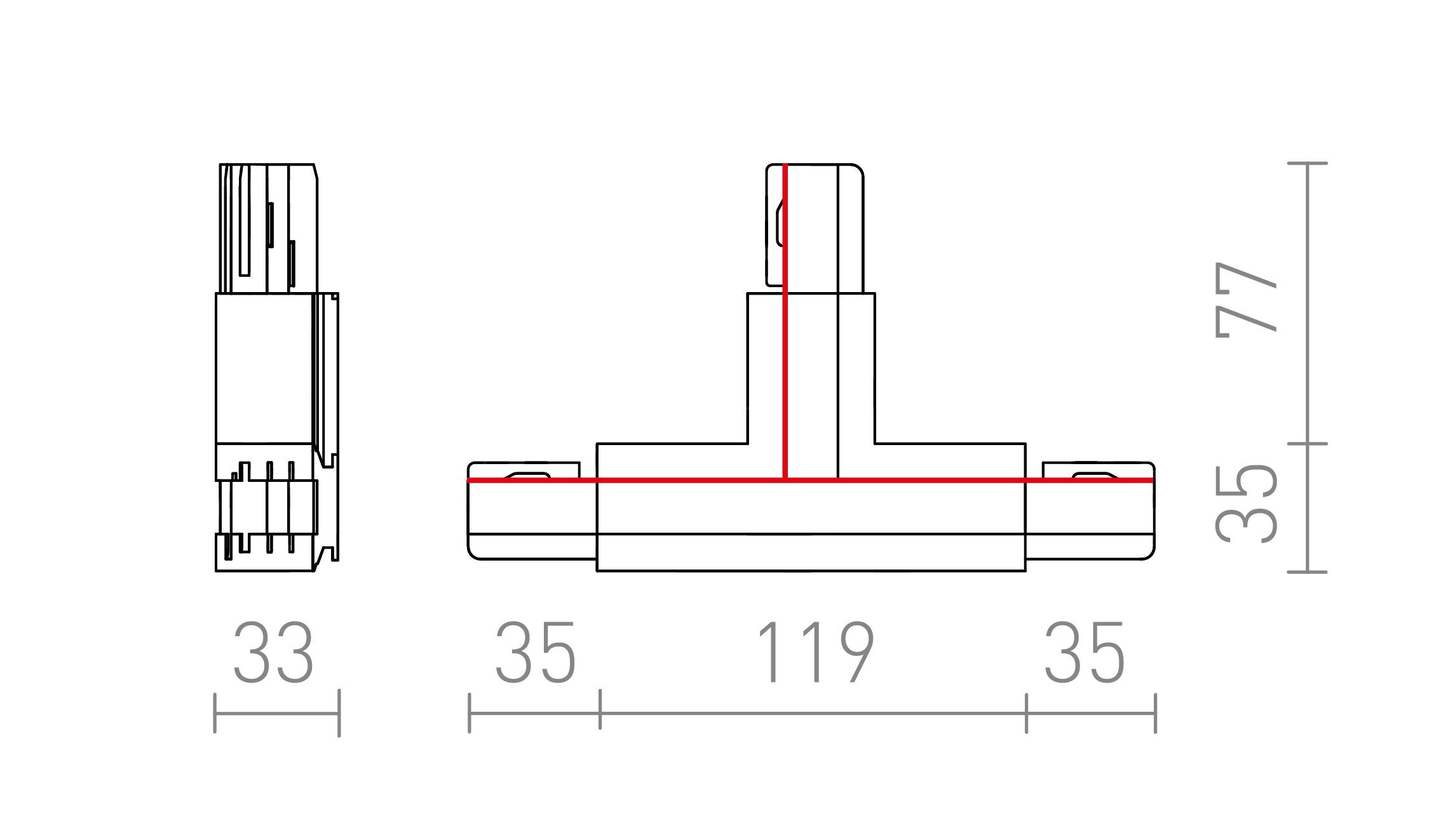 EUTRAC T-KONEKTOR DESNO - Product sketch