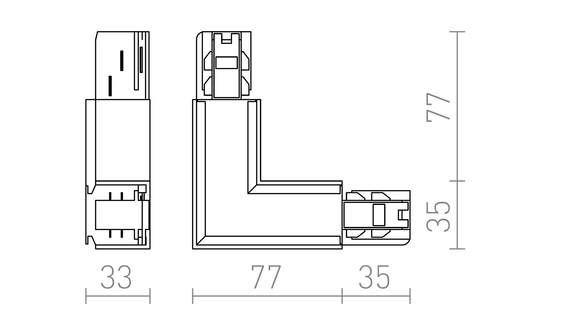 EUTRAC L-KONEKTOR NOTRANJI - Product sketch