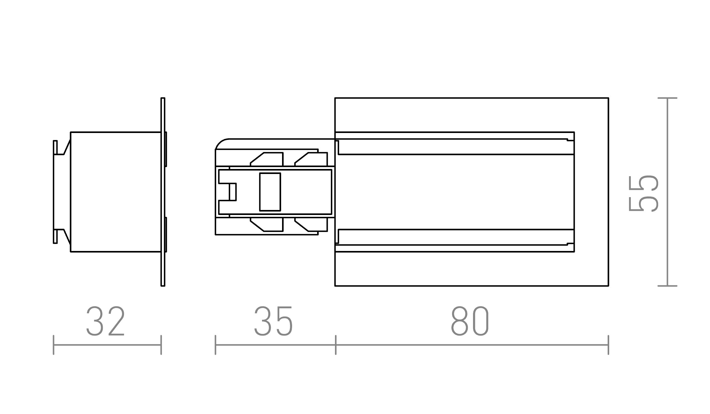 EUTRAC NAPAJANJE ZA VGRADNI TIR LEVO - Product sketch