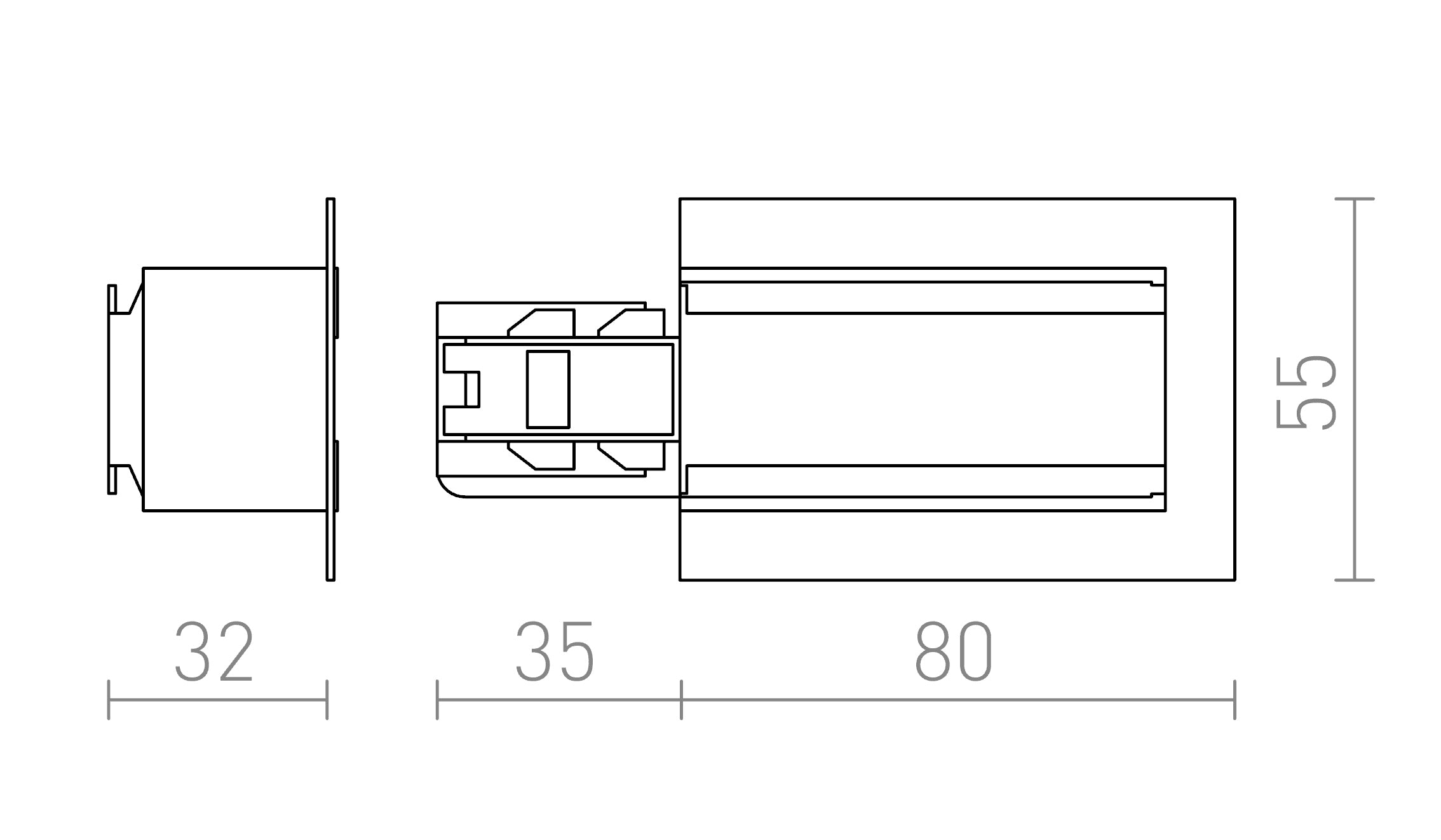 EUTRAC NAPAJANJE ZA VGRADNI TIR DESNO - Product sketch