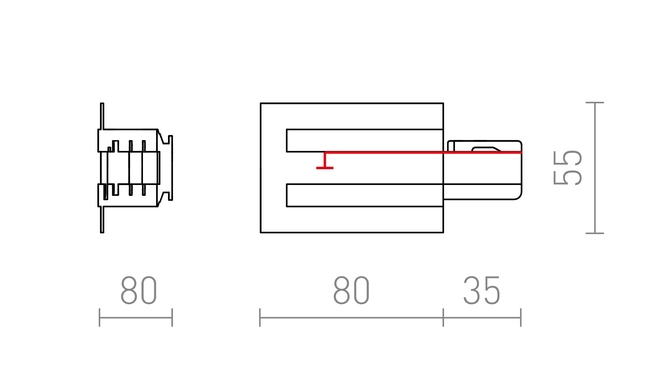 EUTRAC NAPAJANJE ZA VGRADNI TIR DESNO - Product sketch