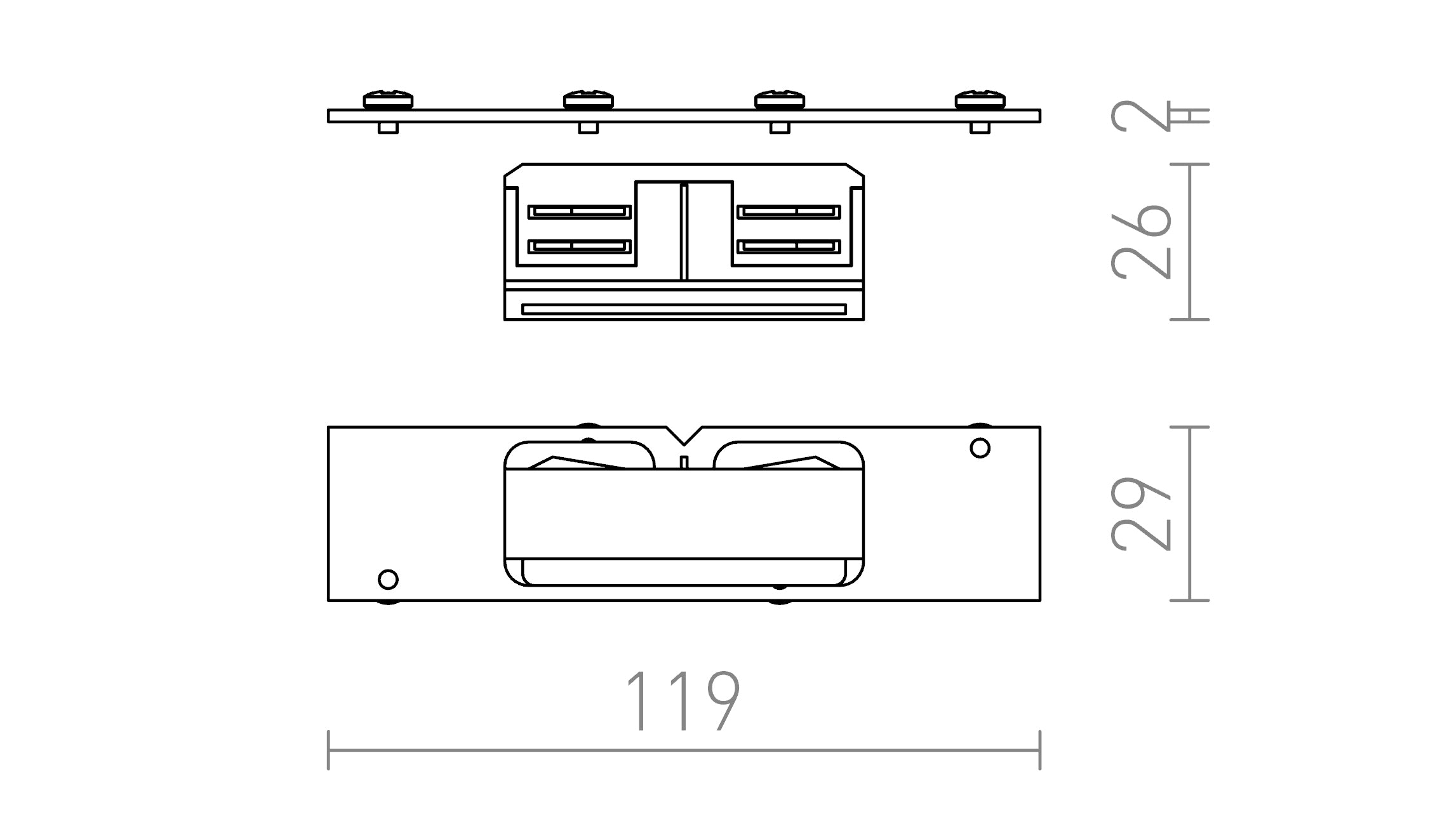 EUTRAC KONEKTOR ZA VGRADNI TIR - Product sketch
