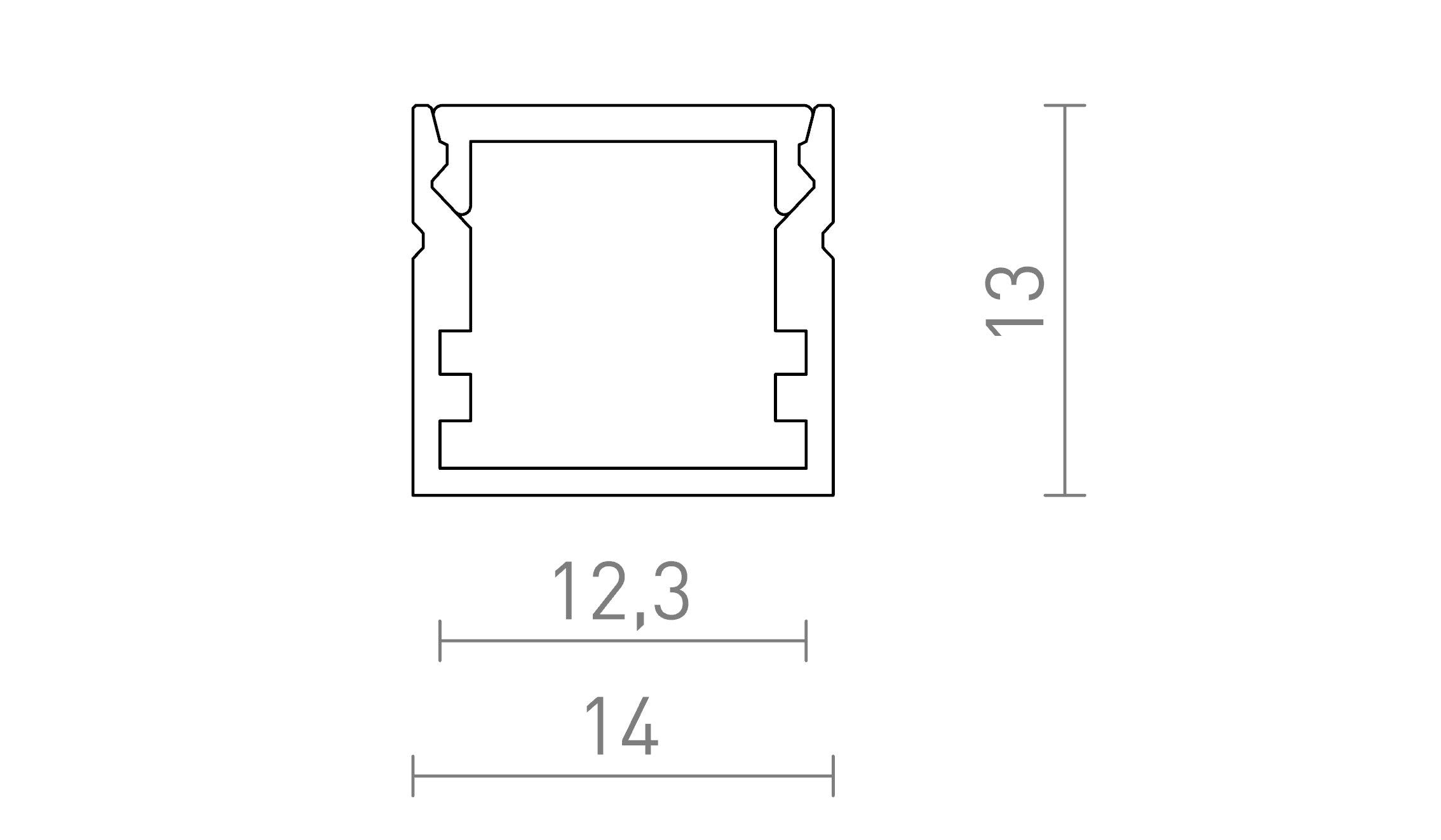 LED PROFIL C NADGRADNA - Product sketch