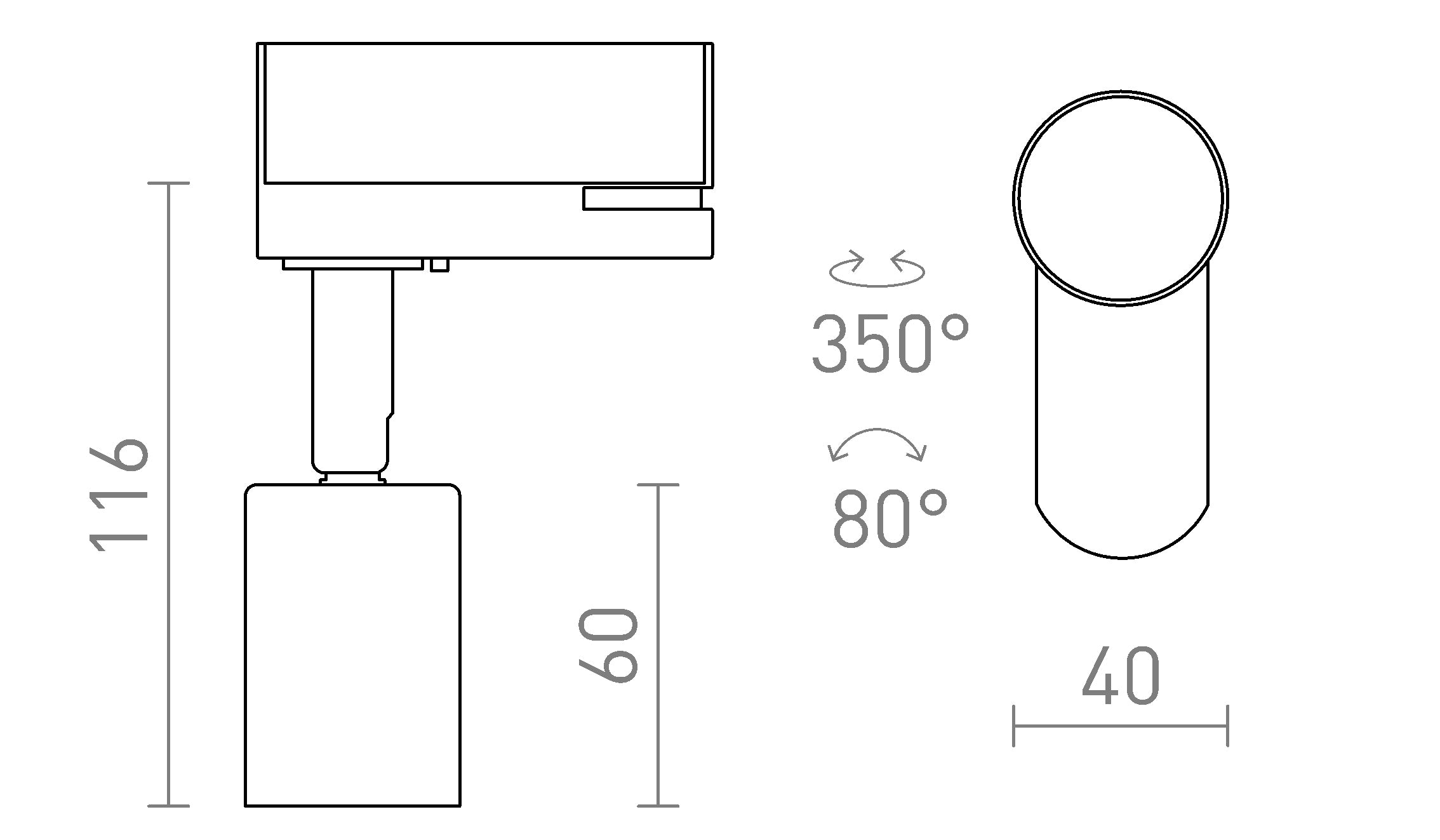 FAX E27 ZA 3F-TIRNI SISTEM - Product sketch