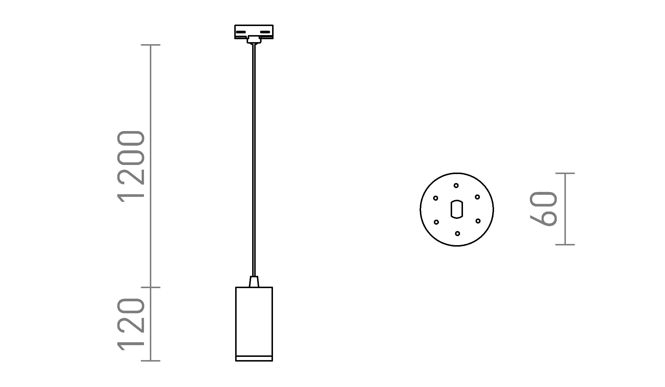 BELENOS ZA 3F-TIRNI SISTEM VISEČA - Product sketch