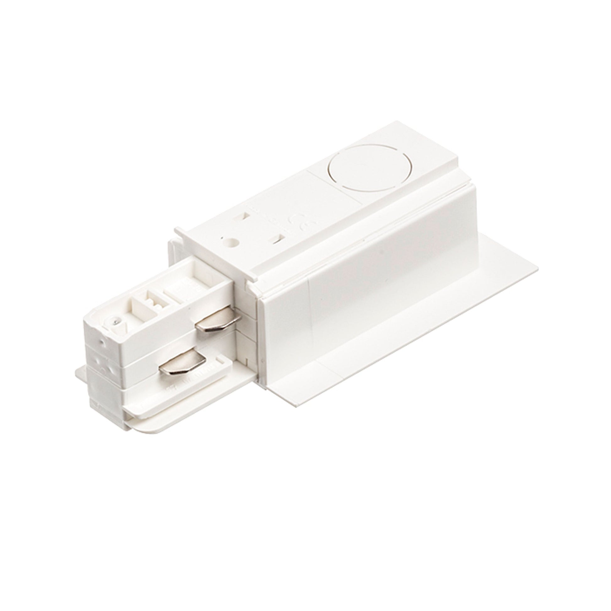 RENDL 3-circuit track system EUTRAC feed-in for recessed 3-circuit tracks, polarity left white  230V  R11342 3